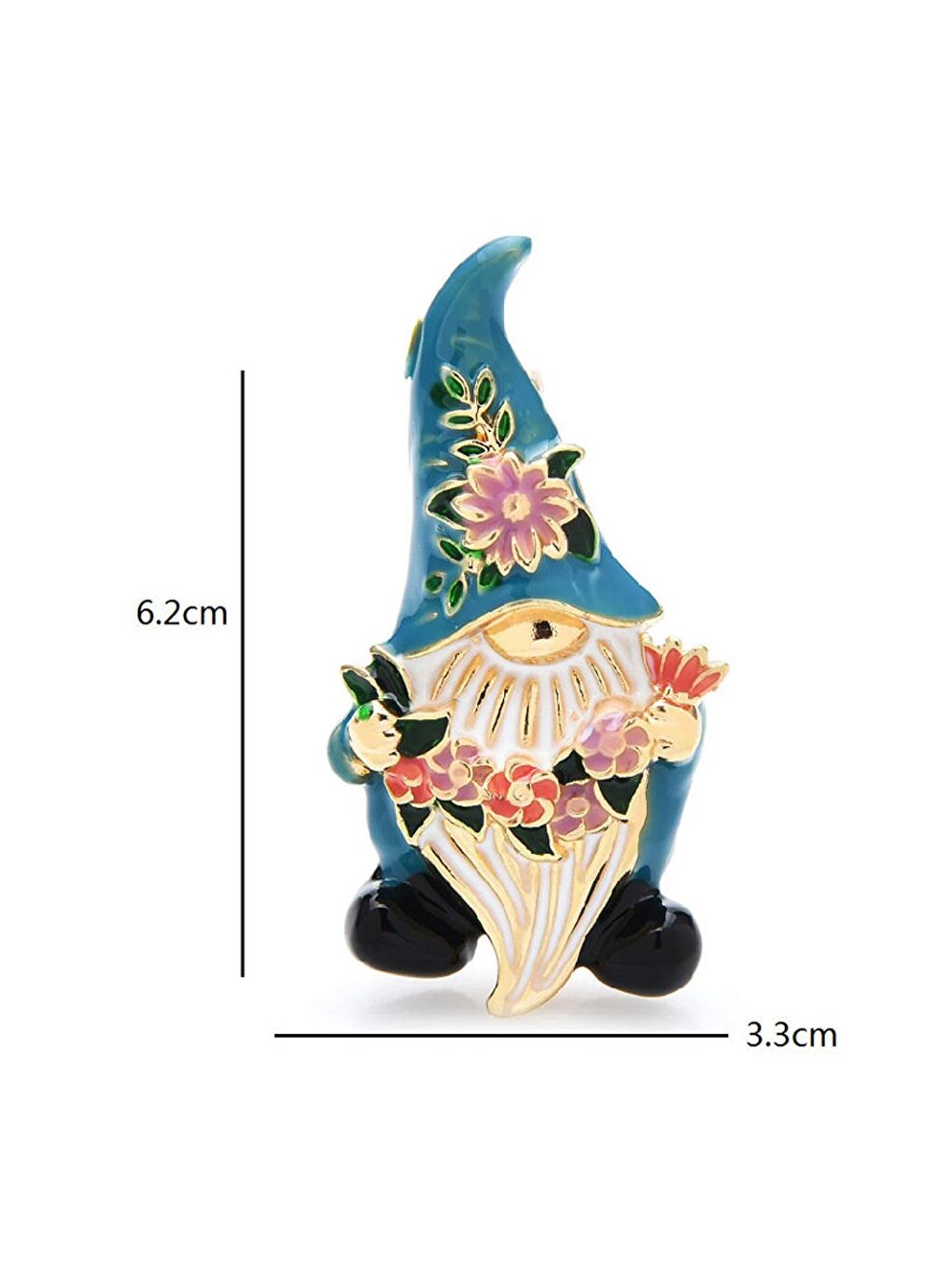 Sarı Gnome Büyük Şapkalı Cüce Broş-4