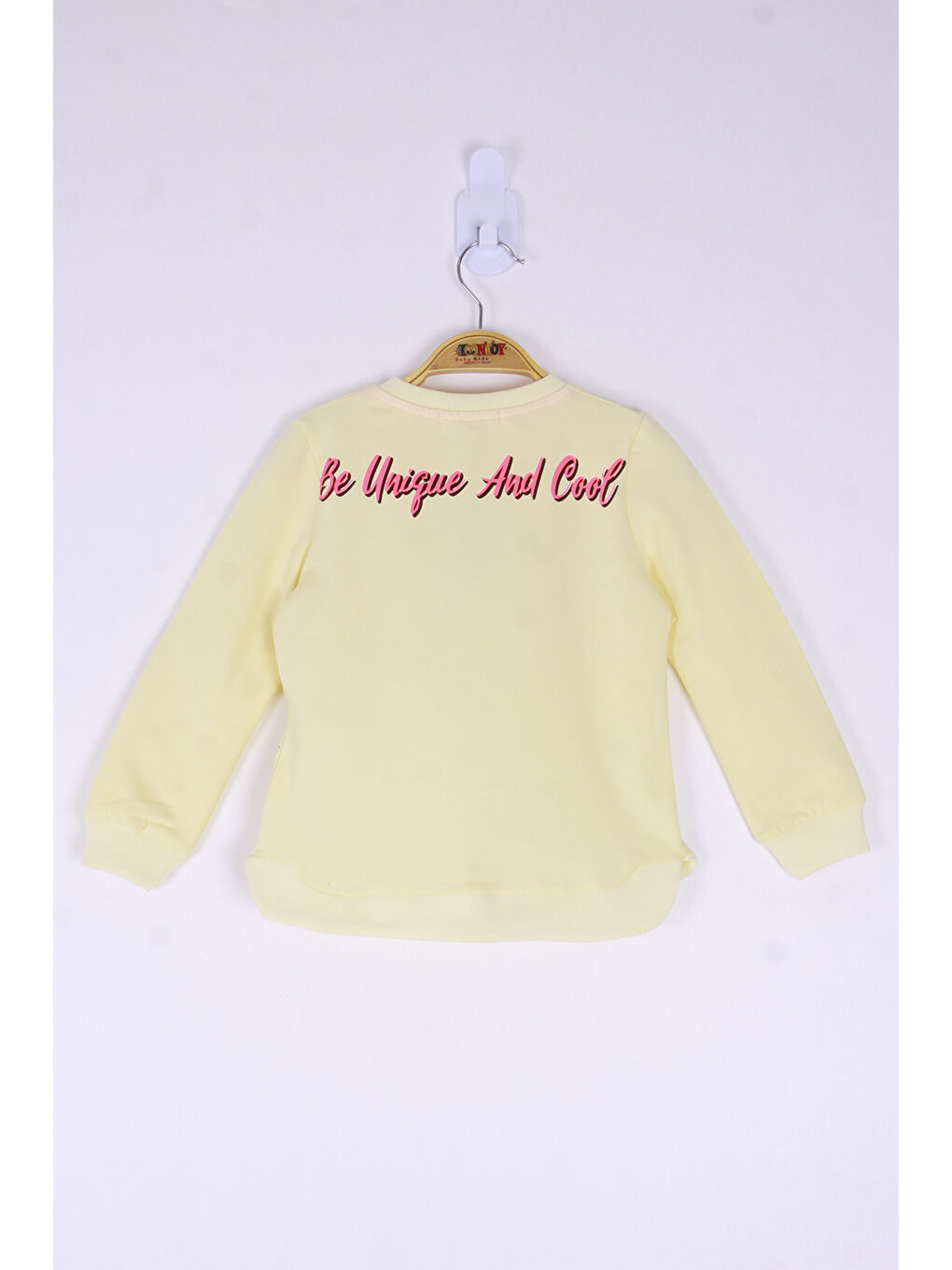 Sarı Kız Çocuk Be Baskılı Sweatshirt-1