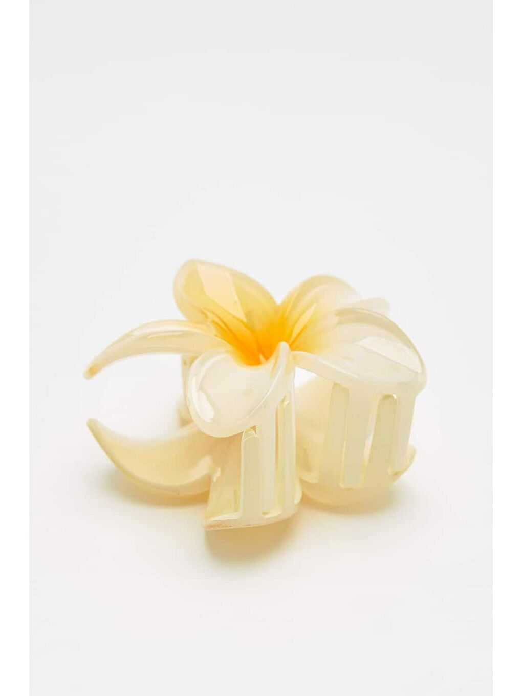 Sarı Büyük Hibiscus Lüks Asetat Mandal Toka-3