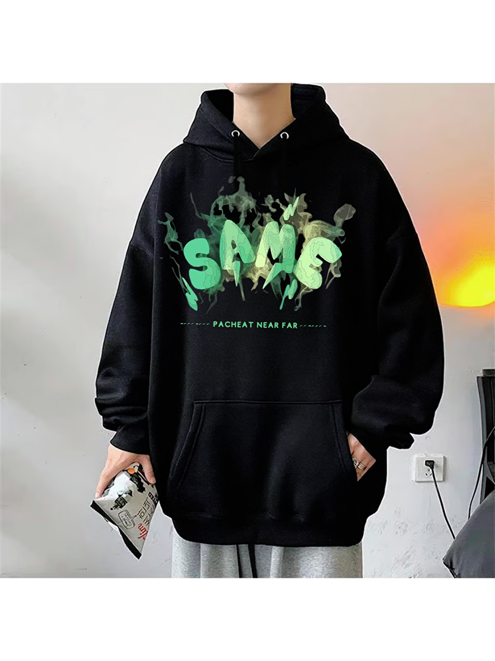 Touz Moda Siyah Street Wear Same Oversize Unisex Siyah Sweatshirt - 1