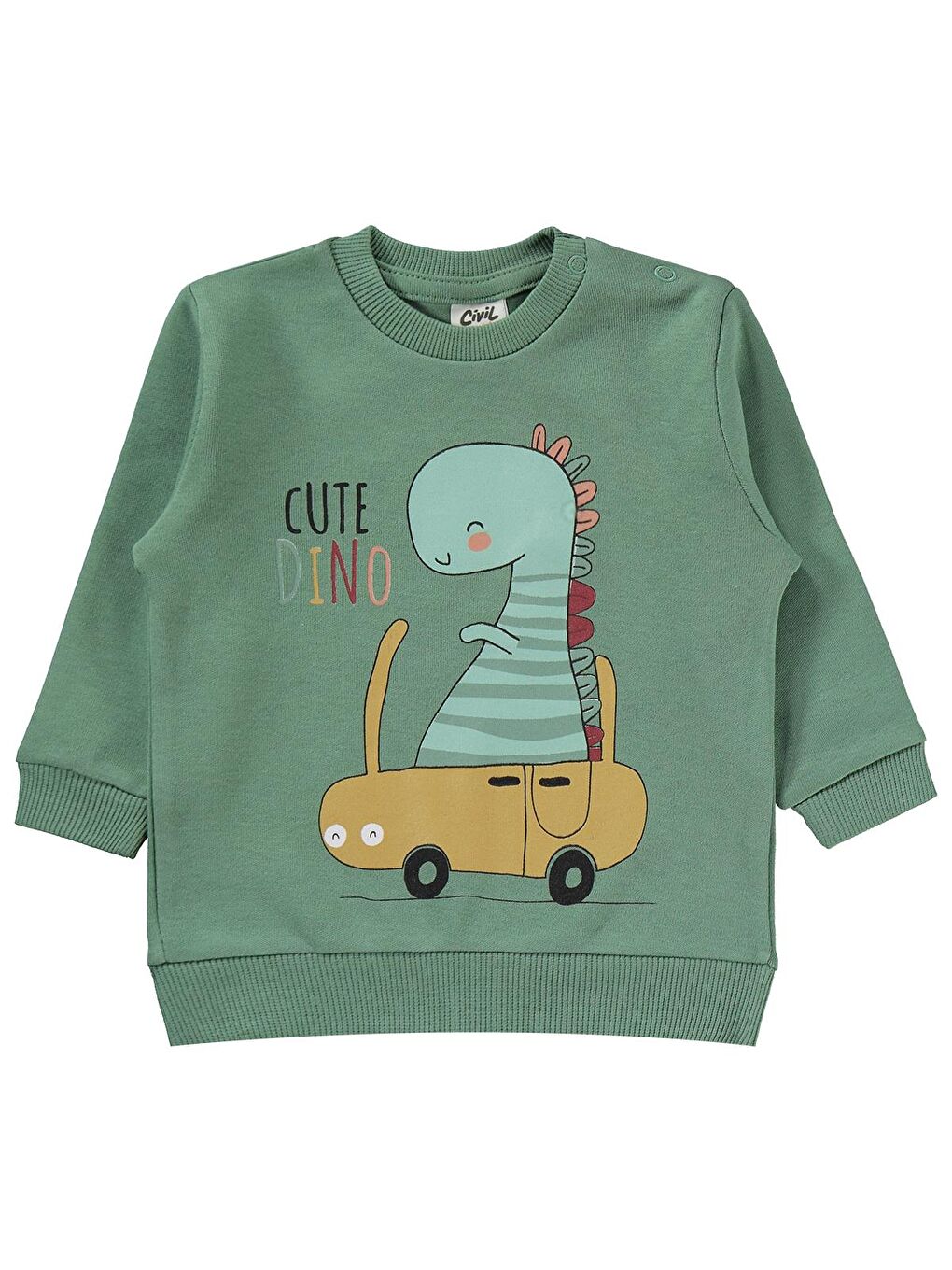 Baby Dinozor Baskılı 6-18 Ay Takım - Haki 12-18 Ay-2