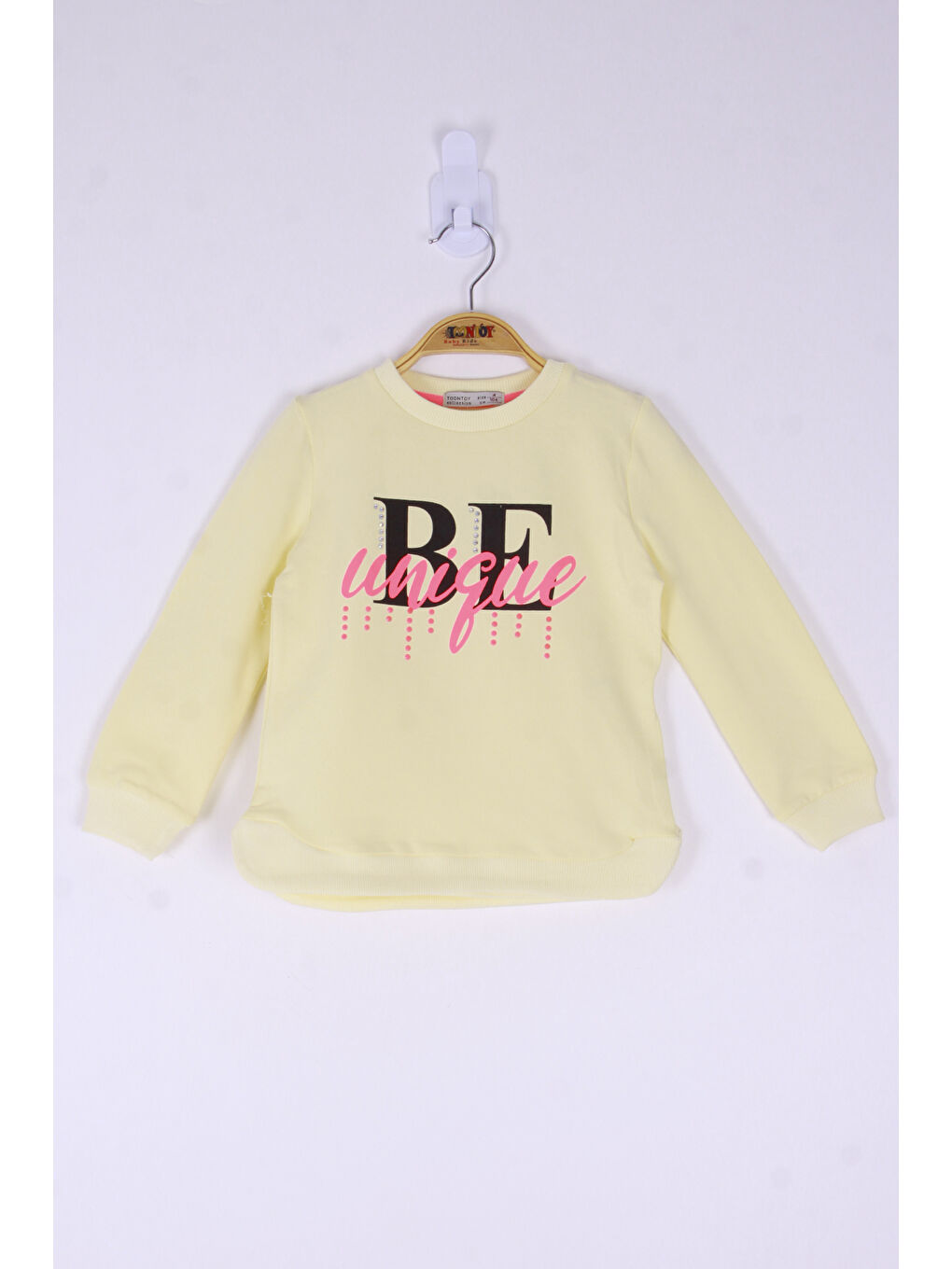 Sarı Kız Çocuk Be Baskılı Sweatshirt-2