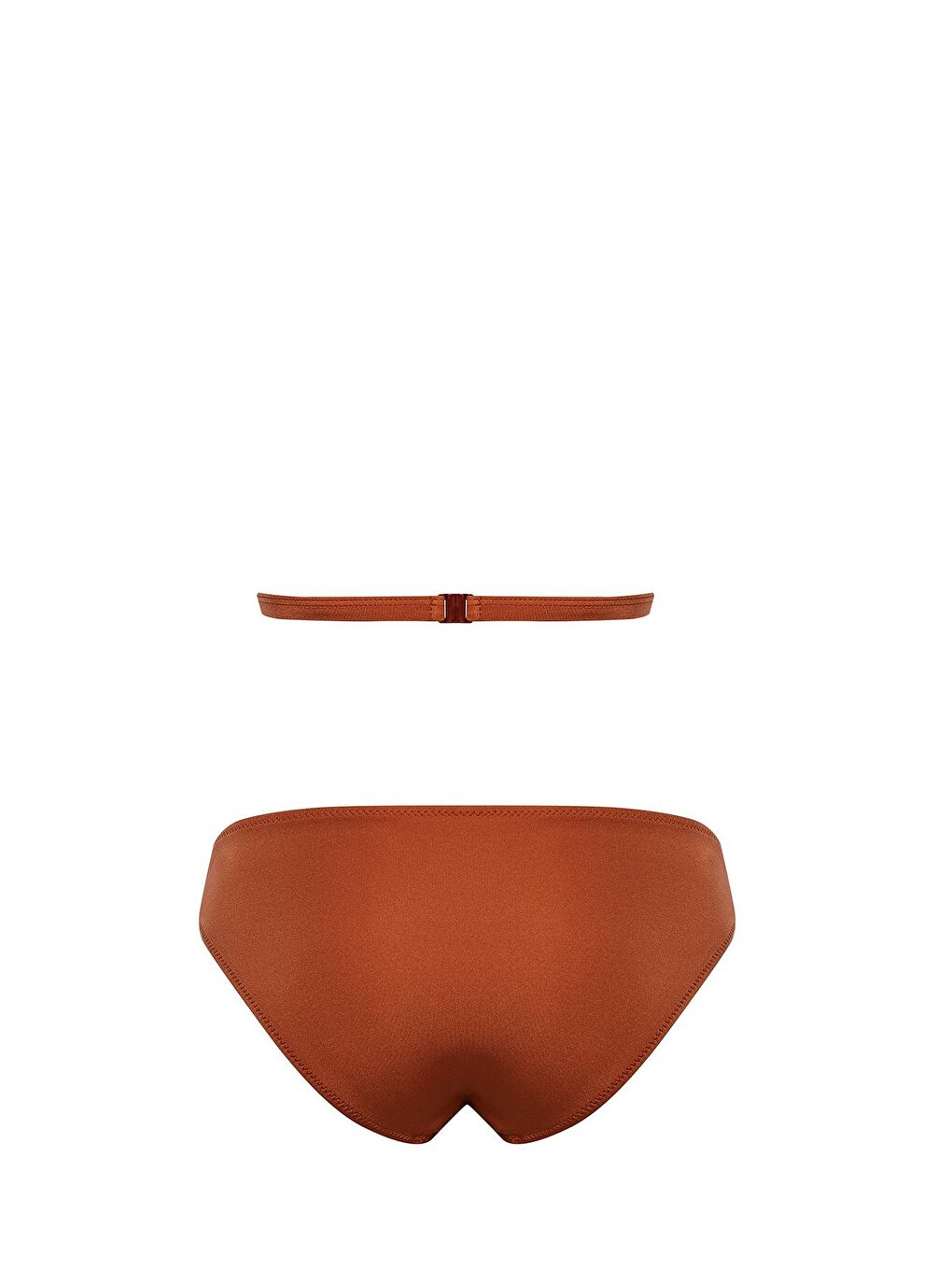Kahverengi Aksesuarlı Kaplı Destekli Bikini Takım-1
