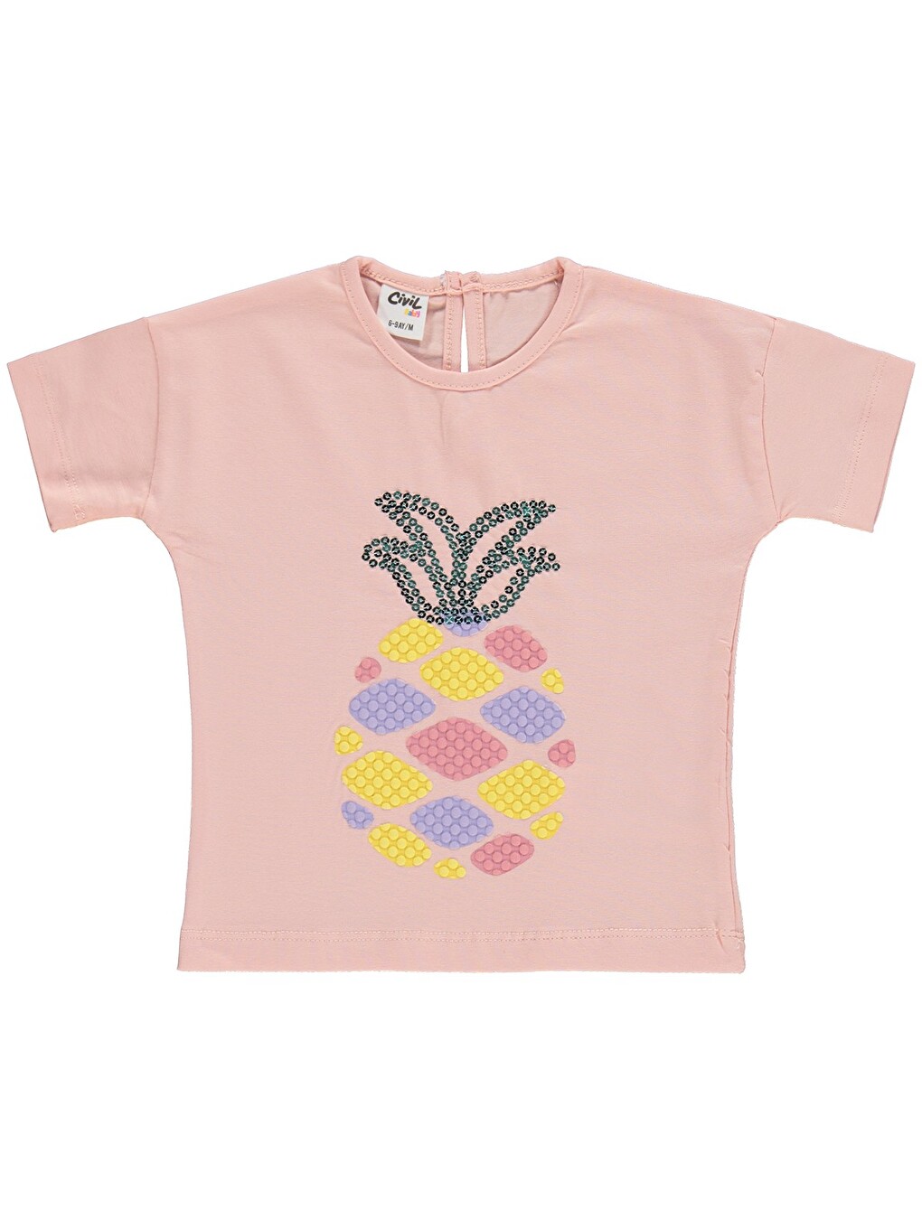 Pembe Baby Ananas Nakışlı 6-18 Ay Takım - Pudra-1