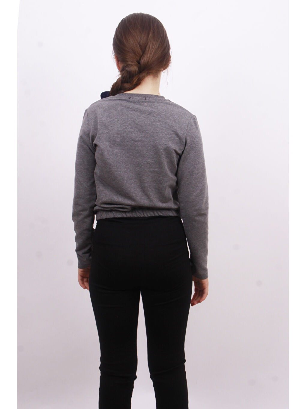 Antrasit Kız Çocuk Girl Baskılı Sweatshirt-1