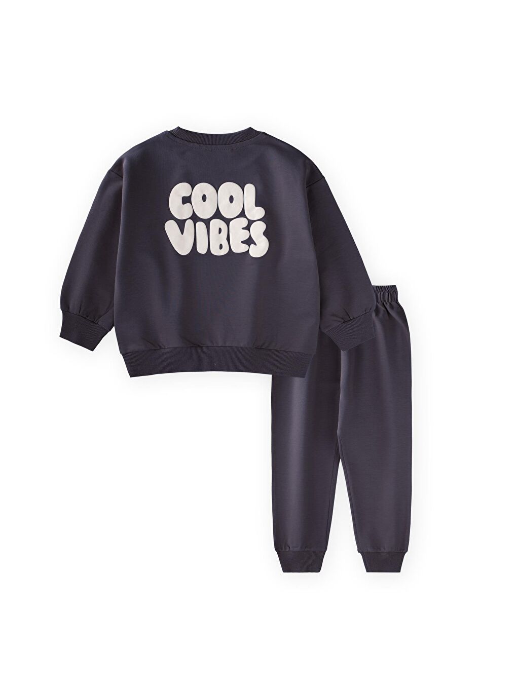 Gri Cool Vibes Baskılı Takım 2-7 Yaş Füme-1