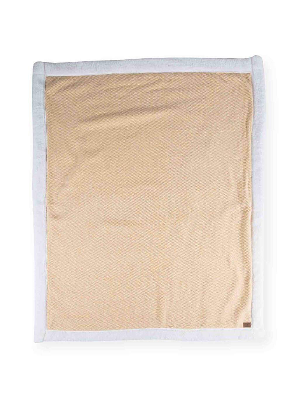 Pelüşlü Hasır Desen Bebek Battaniye 85X100 Cm Hardal Sarı-2