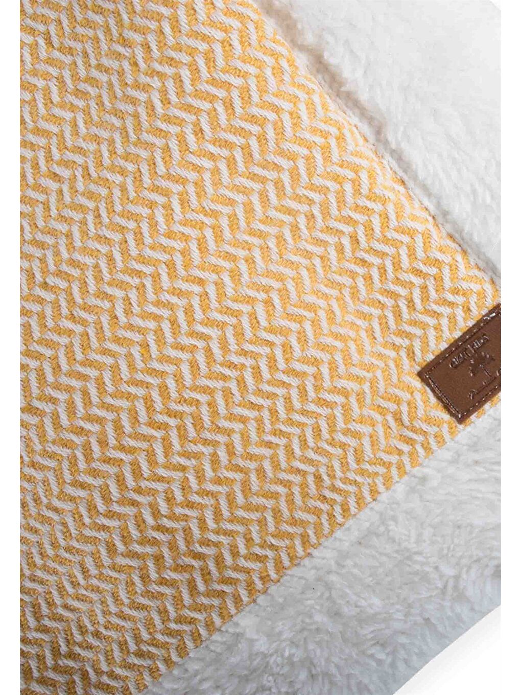 Pelüşlü Hasır Desen Bebek Battaniye 85X100 Cm Hardal Sarı-3