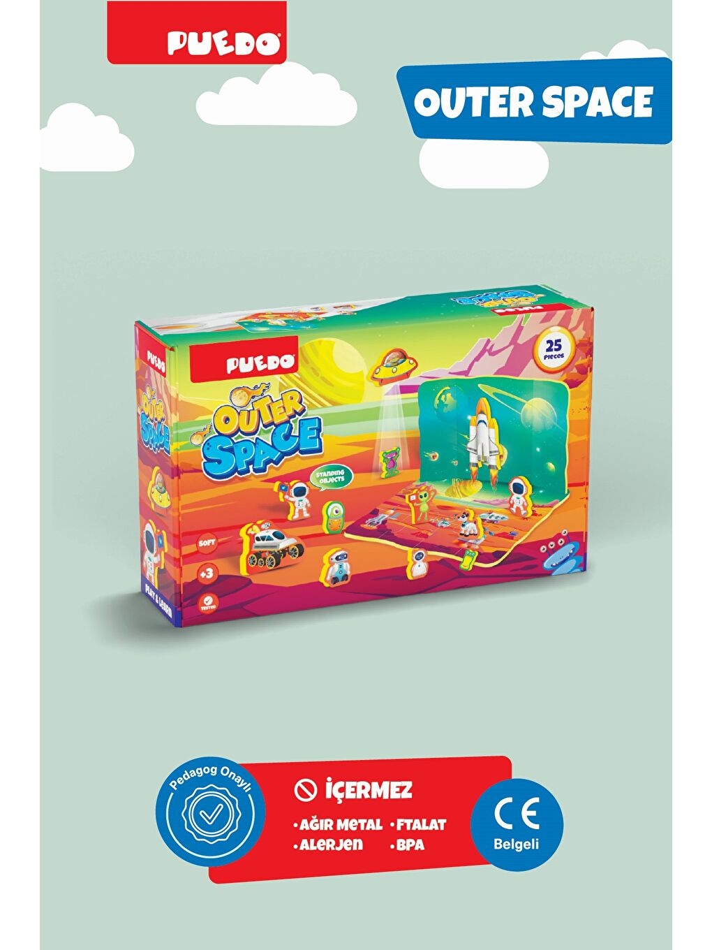 Puedo Karışık Çift Taraflı Puzzle - Uzay - 2