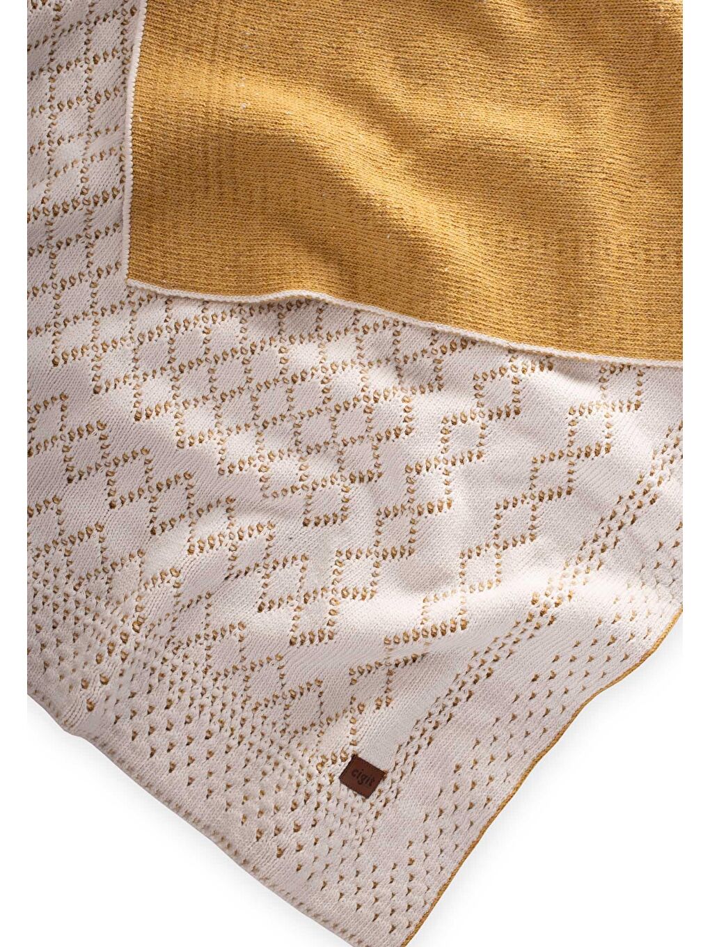 Floransa Model Kutulu Battaniye 80X100 Cm Ekru Hardal