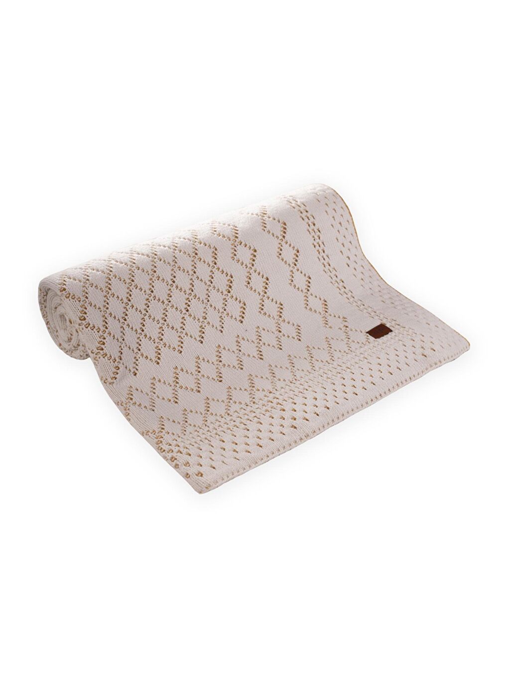 Floransa Model Kutulu Battaniye 80X100 Cm Ekru Hardal-1