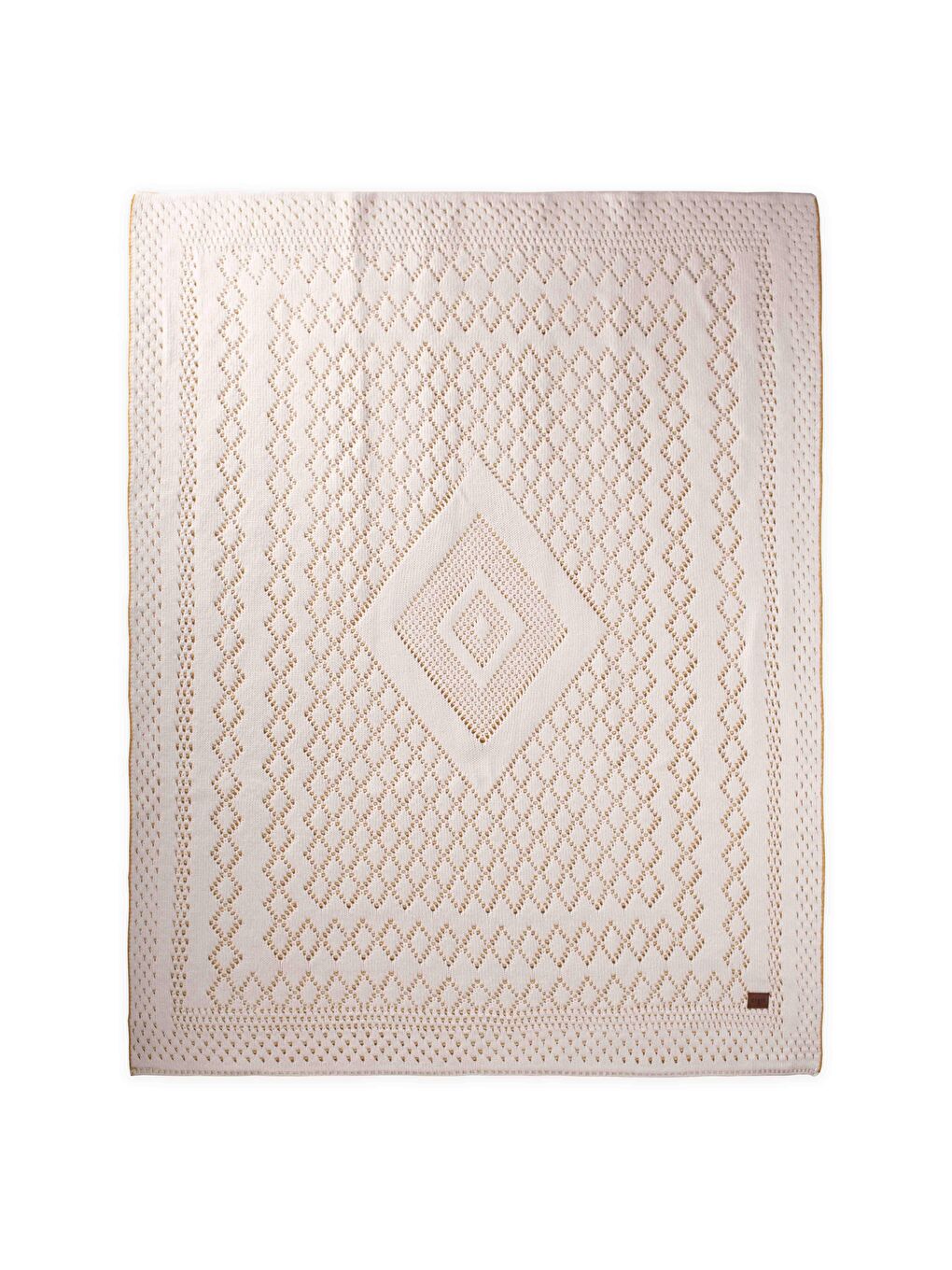 Floransa Model Kutulu Battaniye 80X100 Cm Ekru Hardal-4