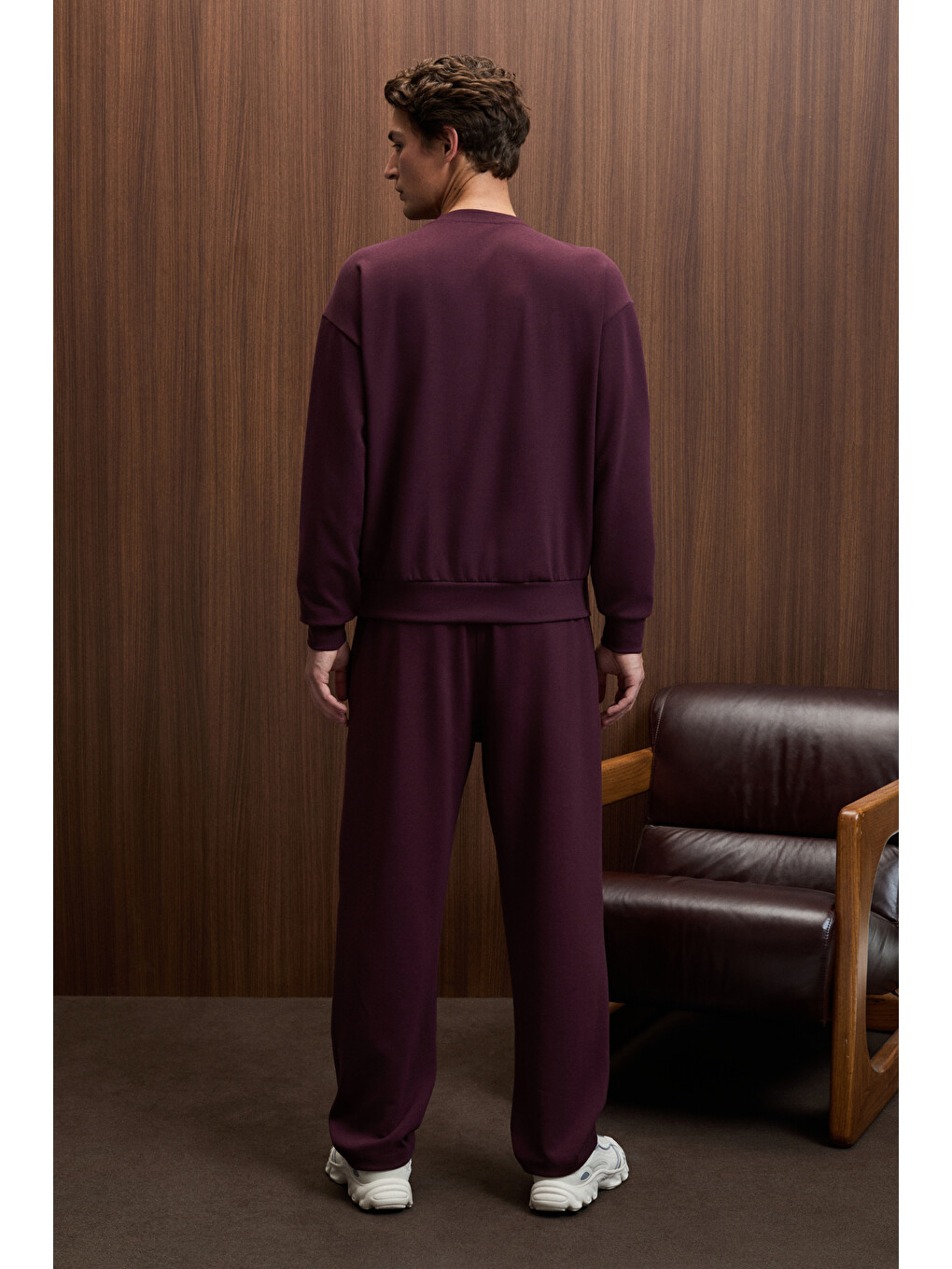 Vıento Erkek Bisiklet Yaka Uzun Kollu Regular Fit Bordo Sweatshirt-6