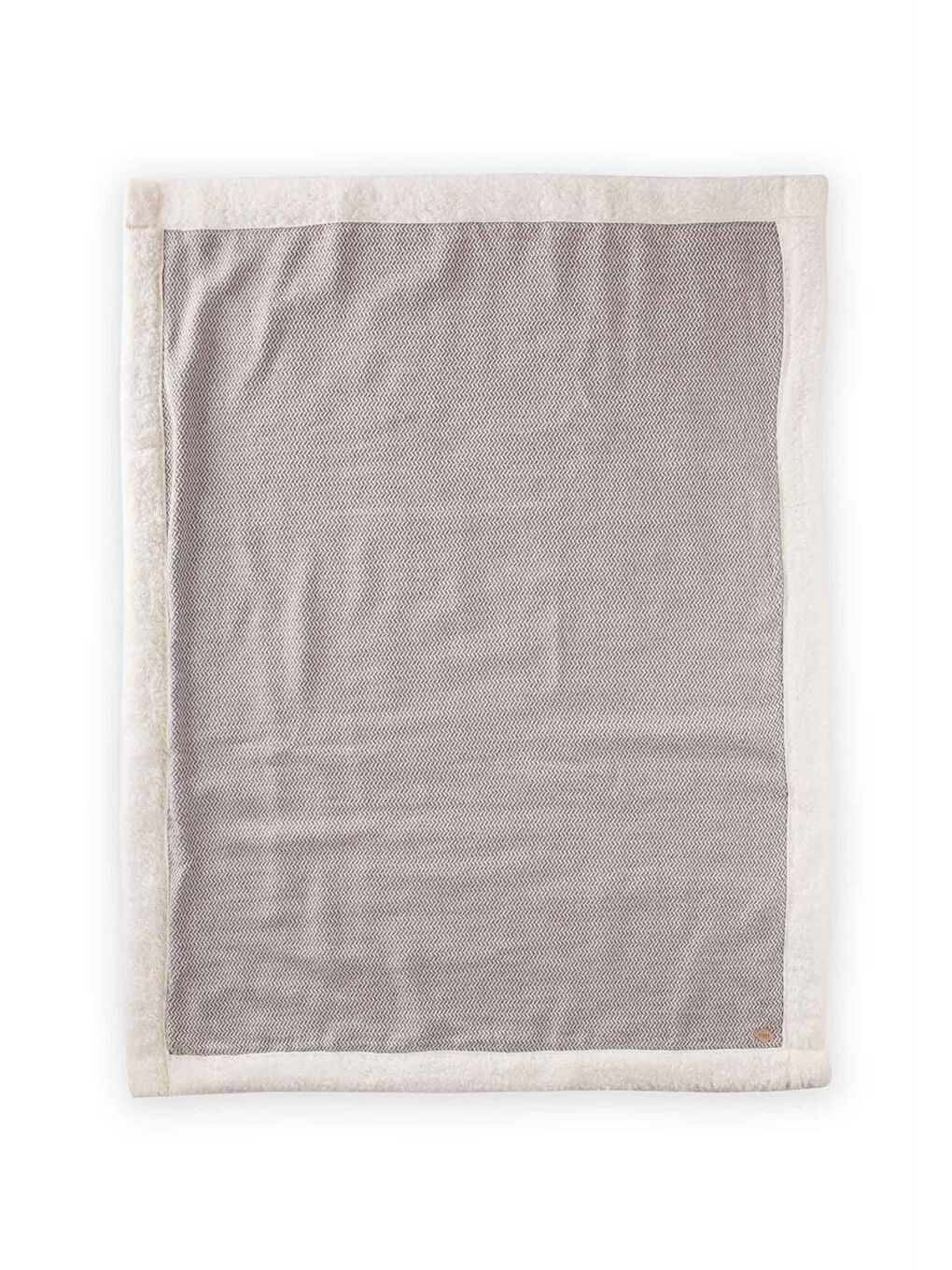 Pelüşlü Hasır Desen Bebek Battaniye 85X100 Cm Antrasit-1