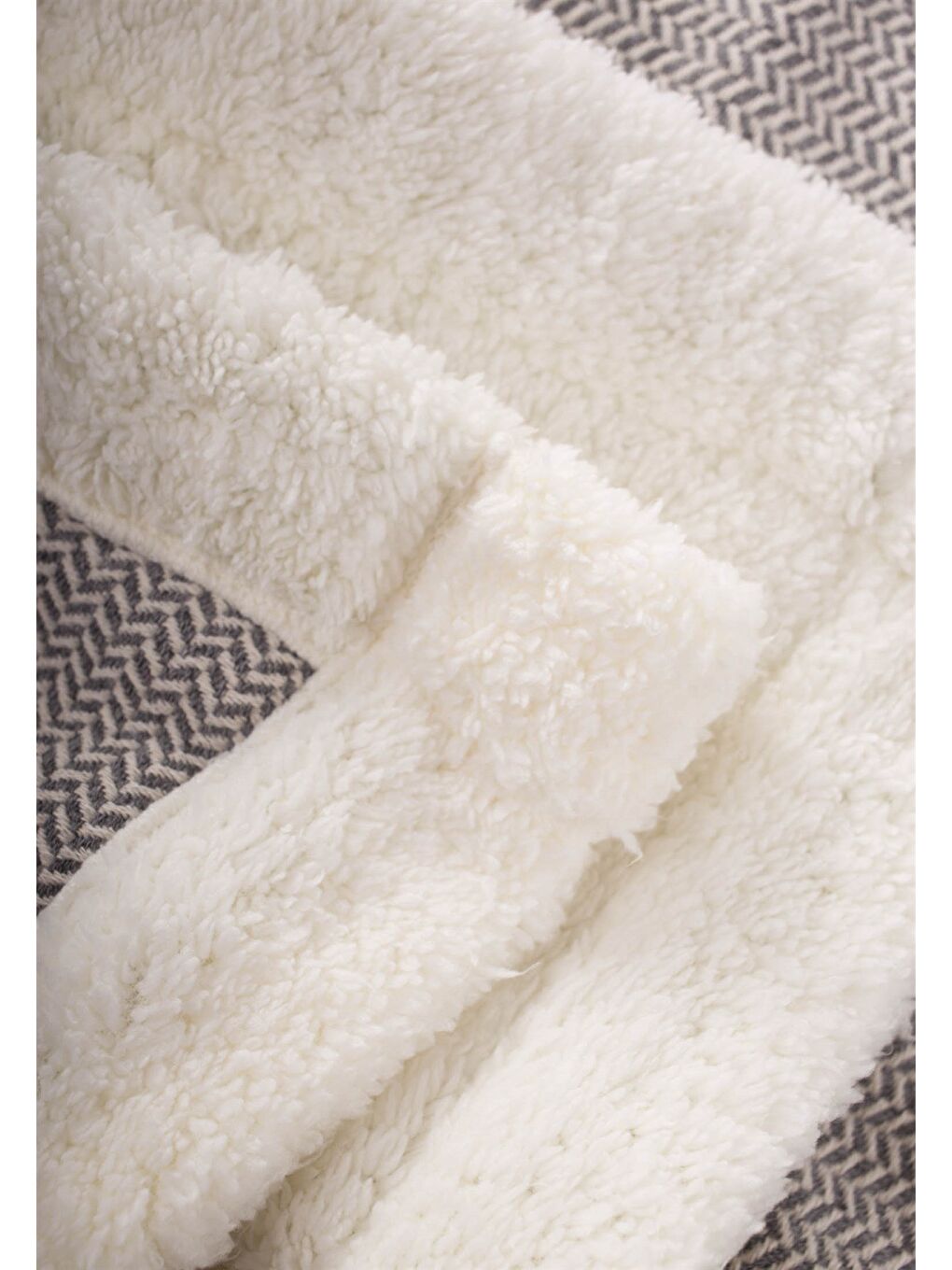 Pelüşlü Hasır Desen Bebek Battaniye 85X100 Cm Antrasit-2