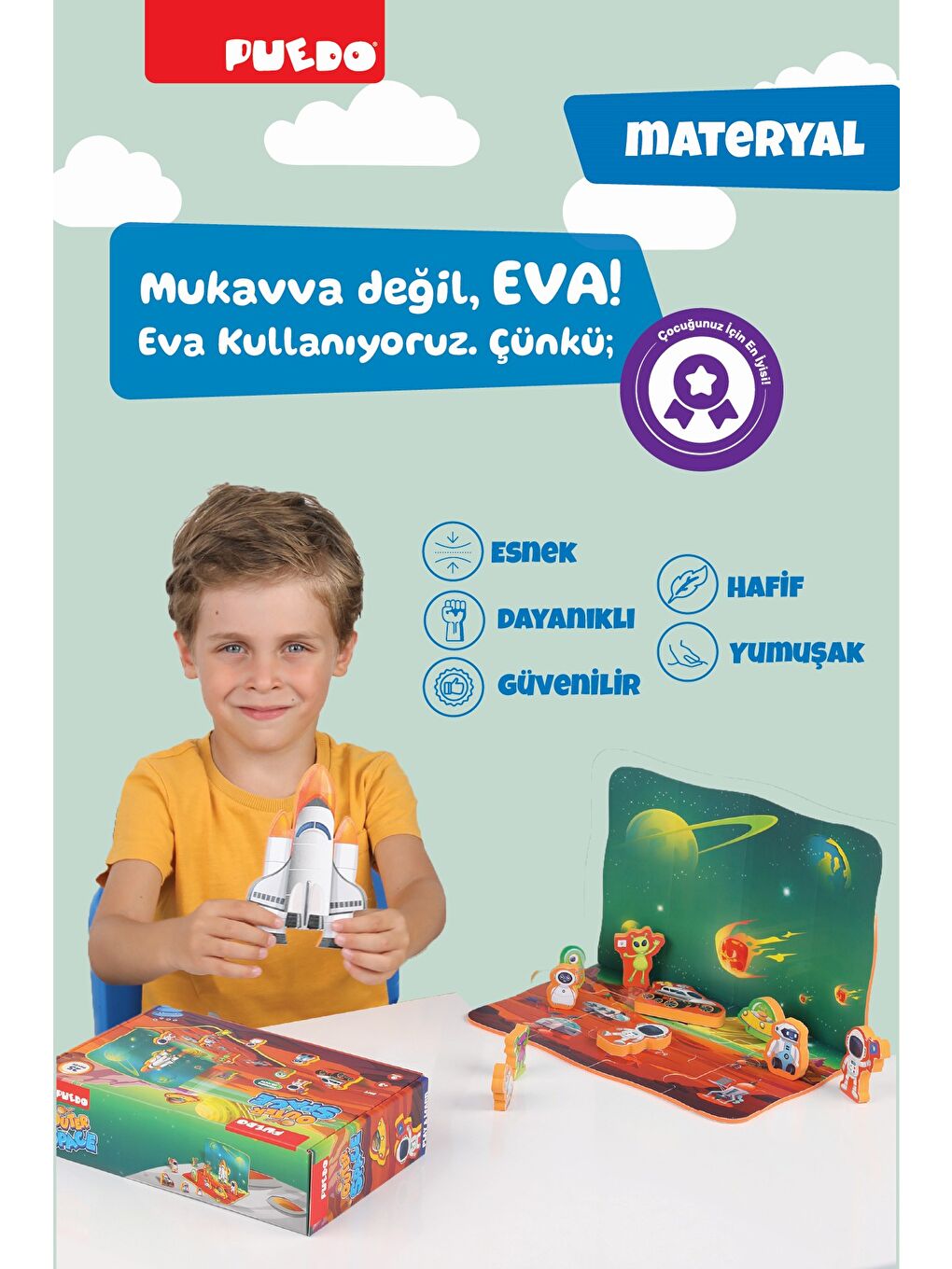 Puedo Karışık Çift Taraflı Puzzle - Uzay - 7