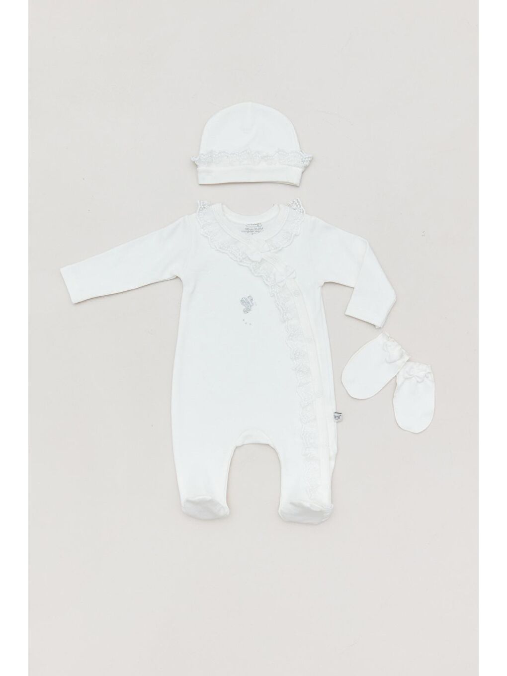 Ekru İşlemeli  Çocuk Tulum