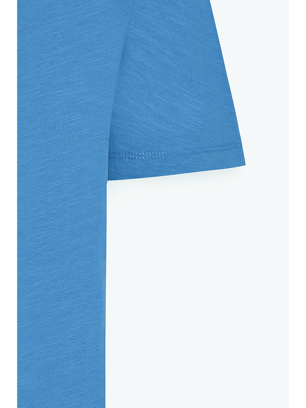 Erkek İndigo Slim Fit Dar Kesim %100 Pamuk Bisiklet Yaka Tişört-7