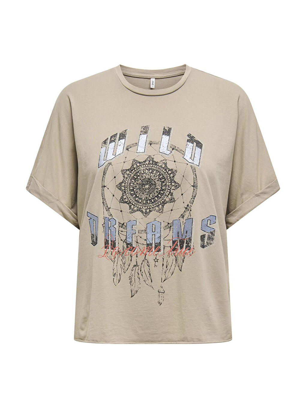 Bej Onllucy Pamuklu Regular Fit Kadın T Shirt 15316637