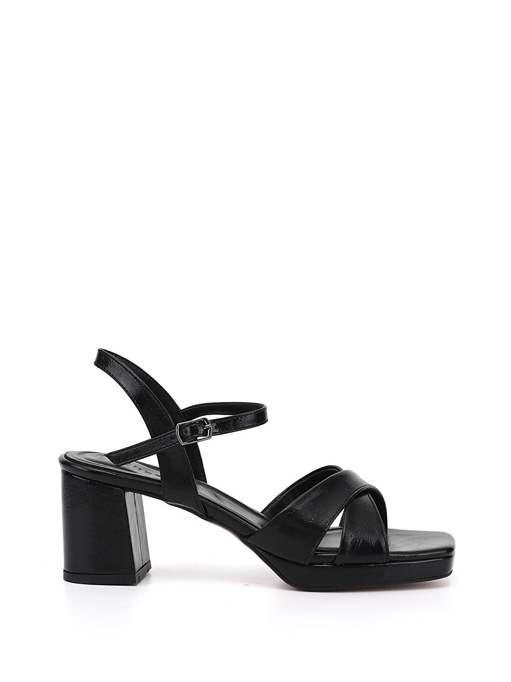 Siyah Kadın SİYAH Bilekten Bağlı Platform Topuklu Sandalet