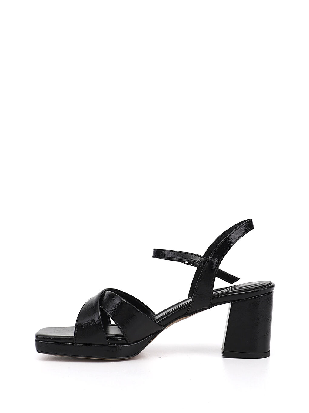 Siyah Kadın SİYAH Bilekten Bağlı Platform Topuklu Sandalet-3