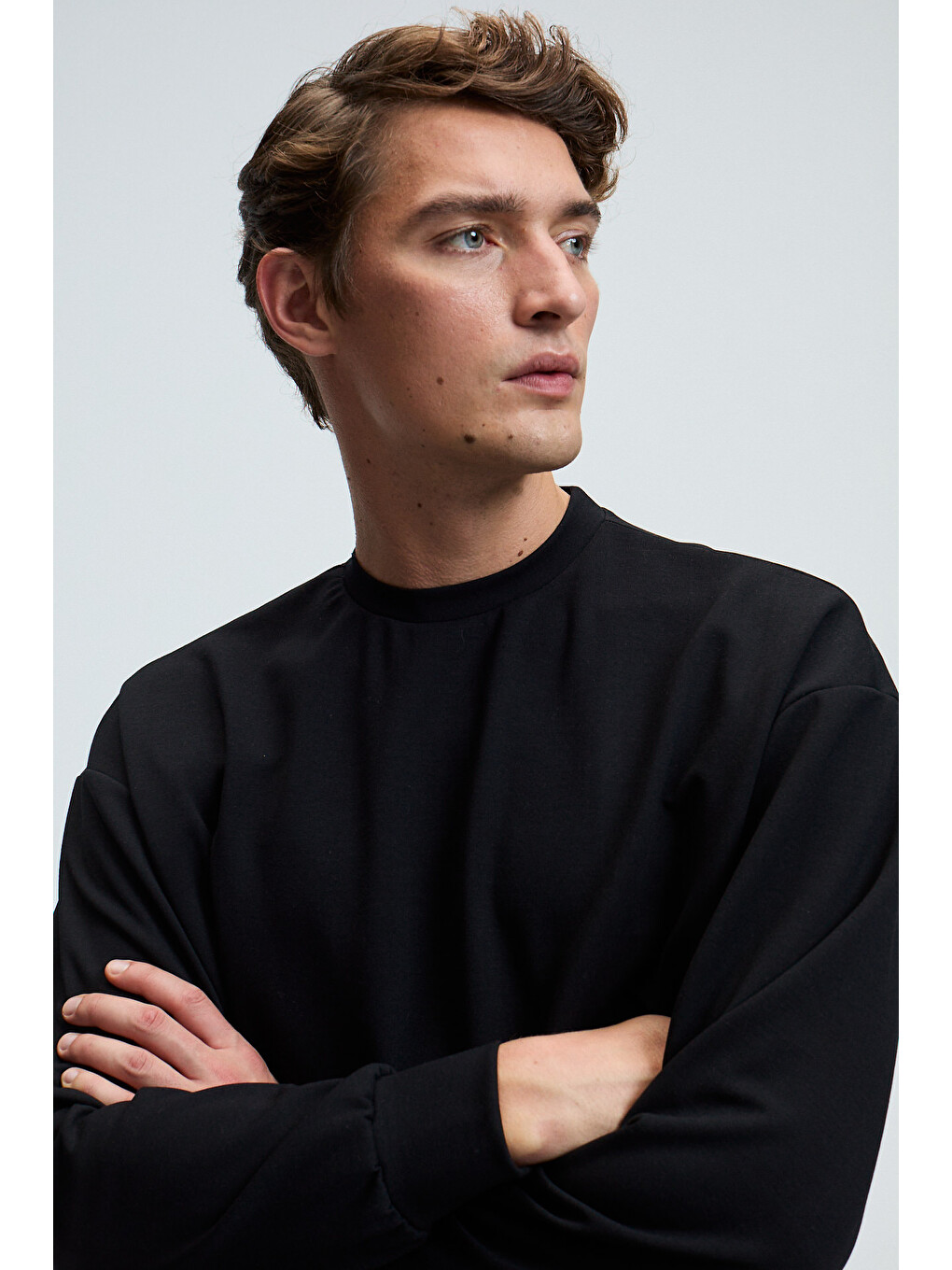 Vıento Erkek Bisiklet Yaka Uzun Kollu Regular Fit Siyah Sweatshirt-3