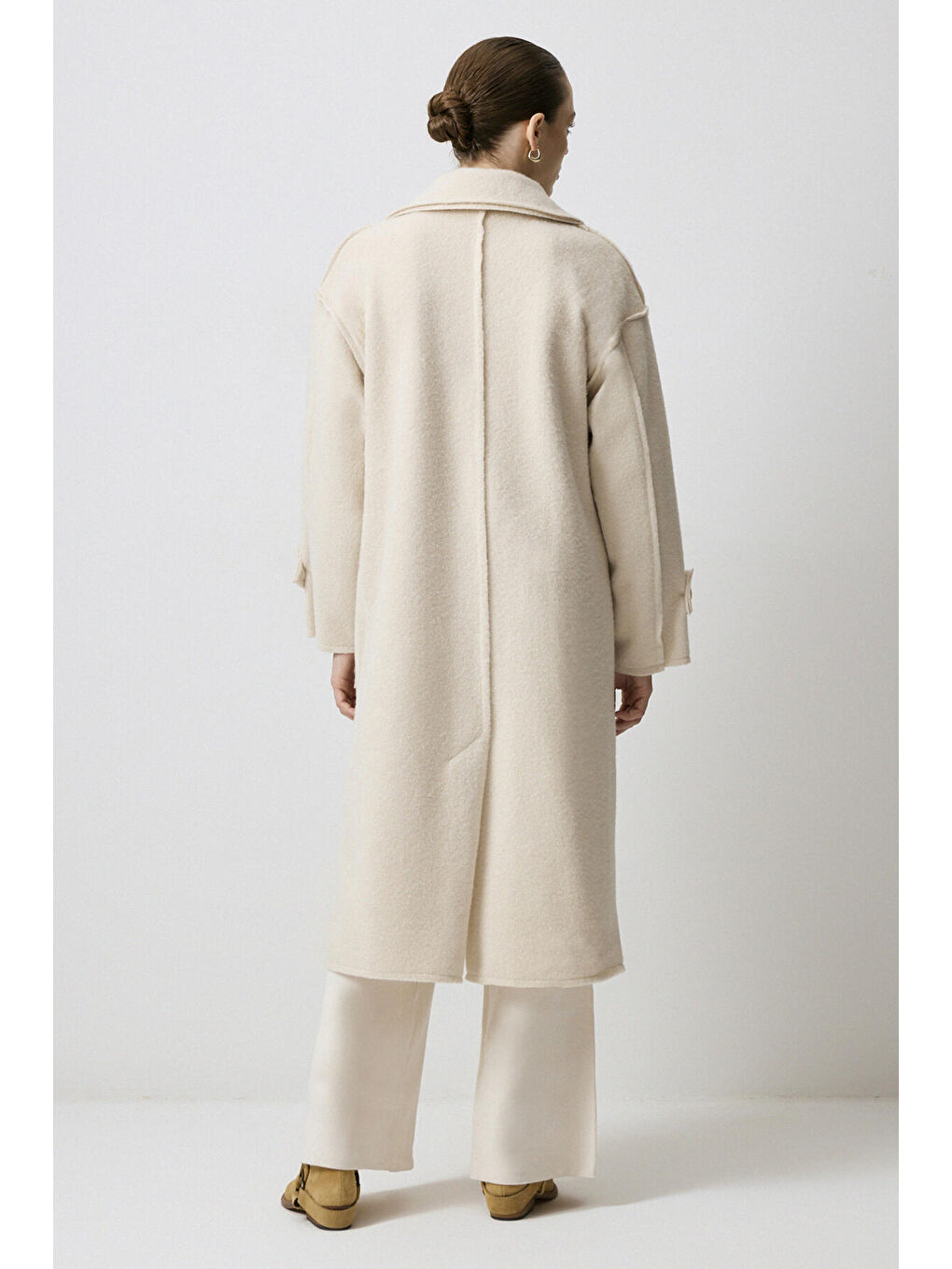 Bej Kol Apoletli Pelüş Kaban-2