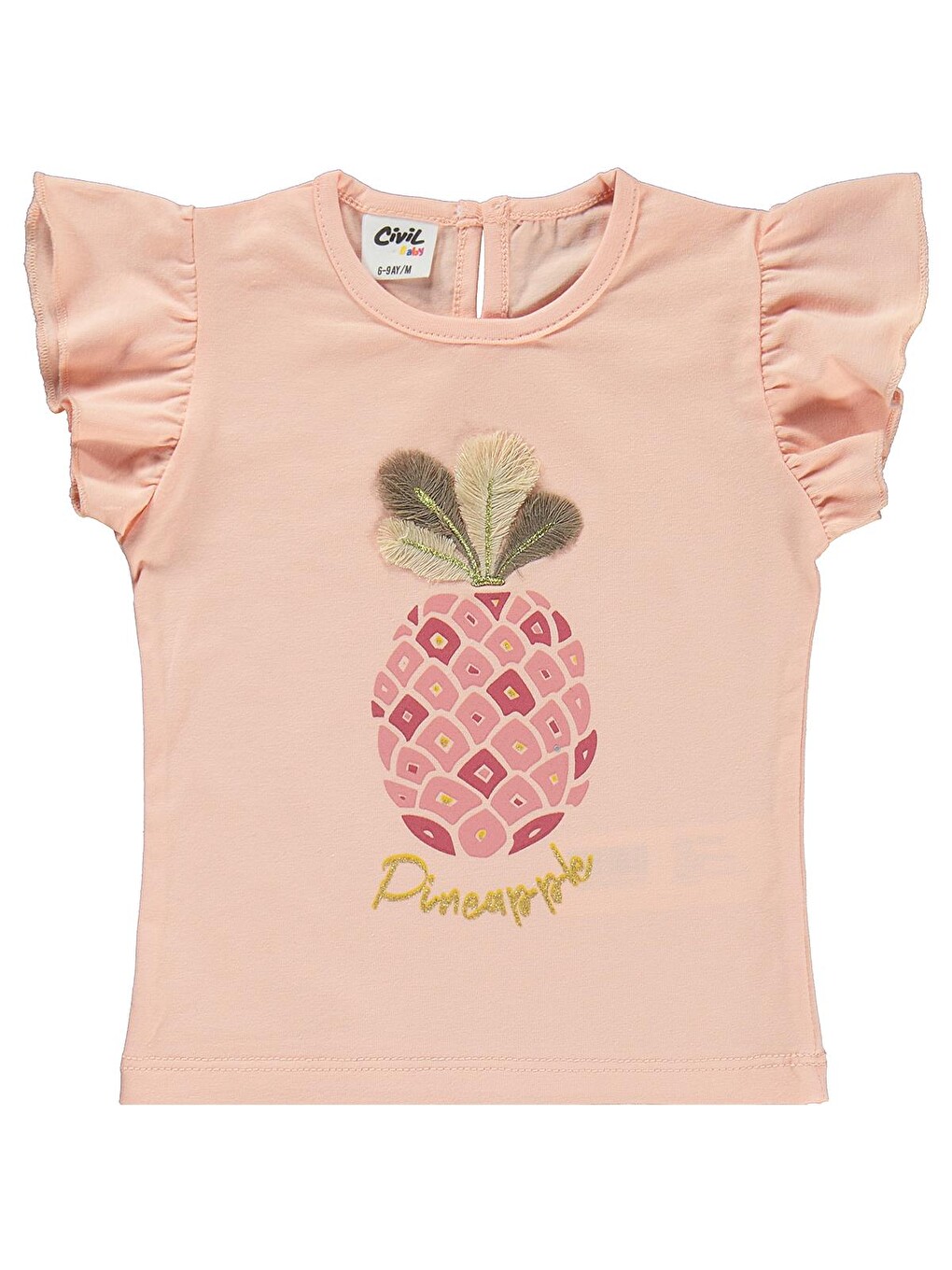 Pembe Baby Ananas Baskılı 6-18 Ay Takım - Pudra-1