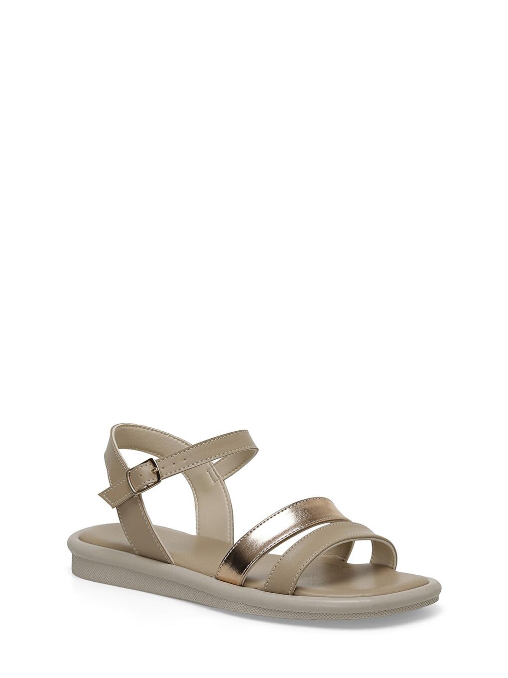 CS24036 4FX Bej Kadın Düz Sandalet-1