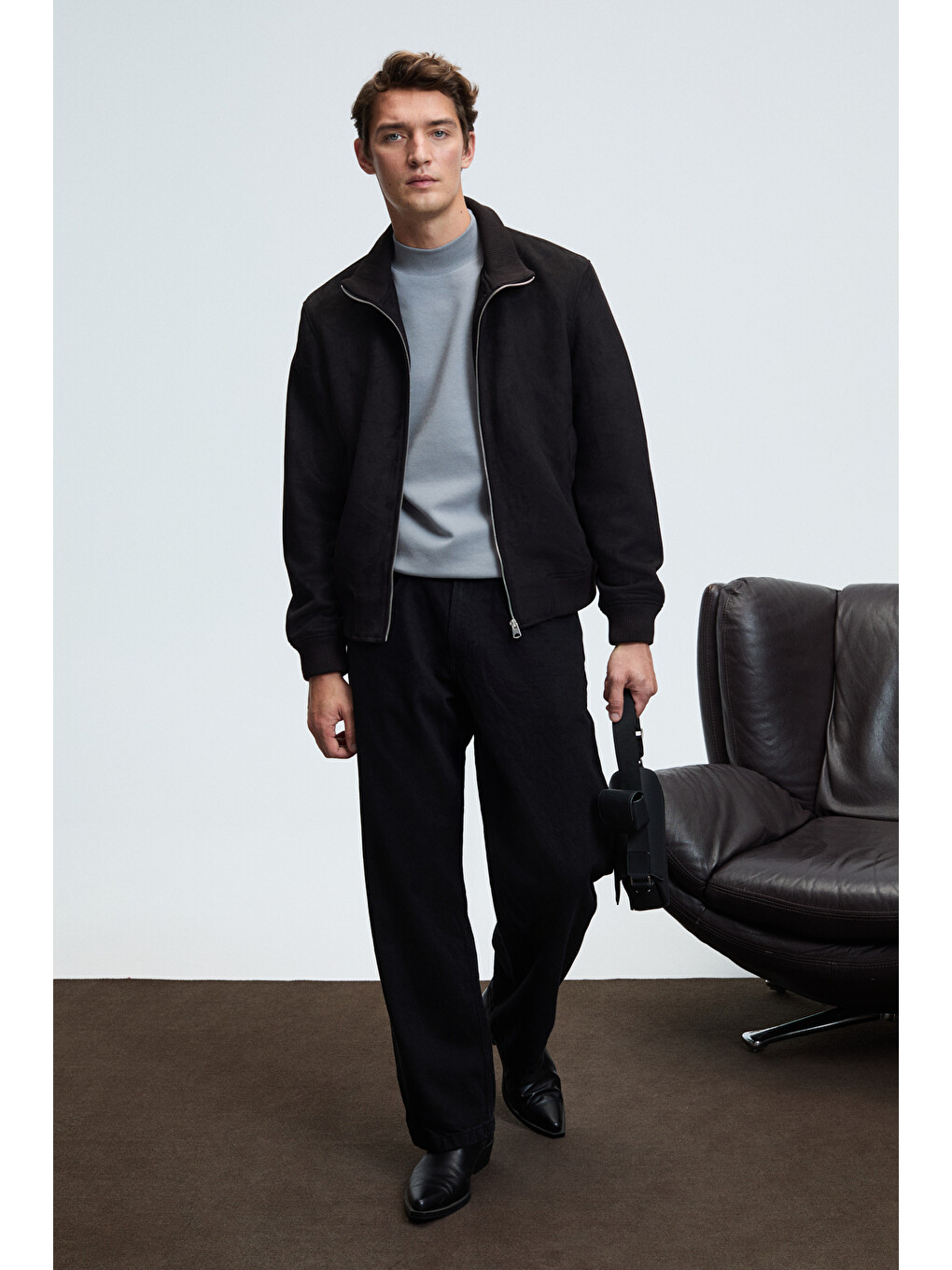 Quılla Erkek Yarım Balıkçı Basic Gri Sweatshirt-1
