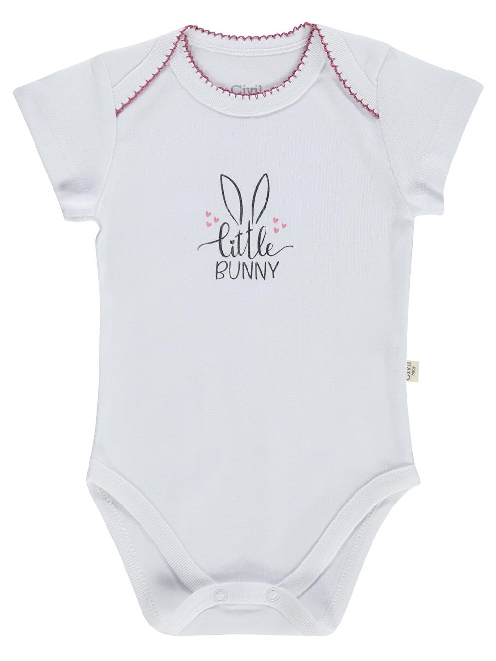 Pembe Baby Tavşan Empirmeli 3 Lü 1-36 Ay Çıtçıtlı Badi - Pudra 2-3 Yaş-4