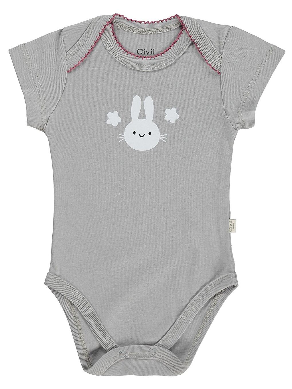 Pembe Baby Tavşan Empirmeli 3 Lü 1-36 Ay Çıtçıtlı Badi - Pudra 2-3 Yaş-5