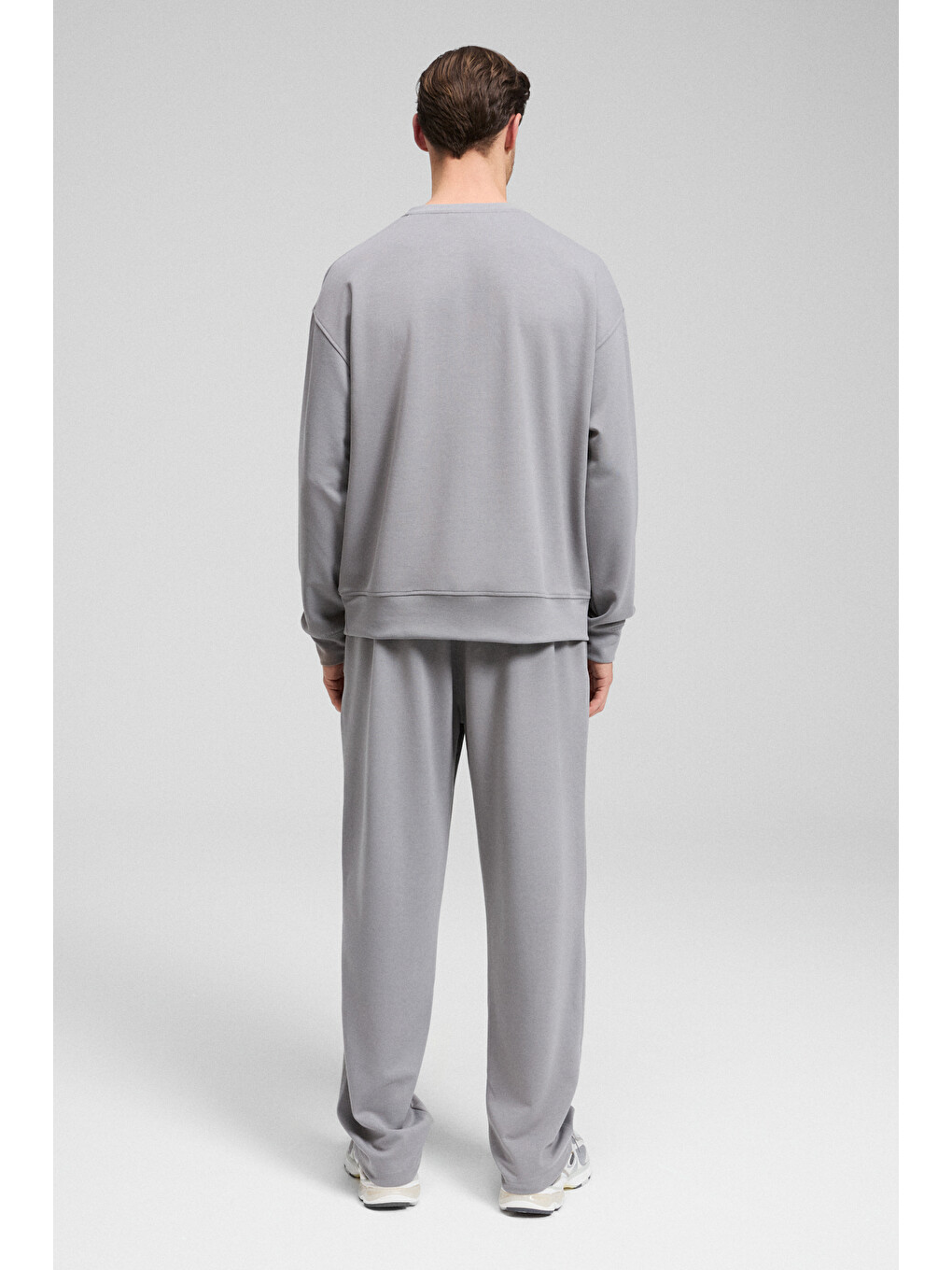 Vıento Erkek Bisiklet Yaka Uzun Kollu Regular Fit Gri Sweatshirt-5
