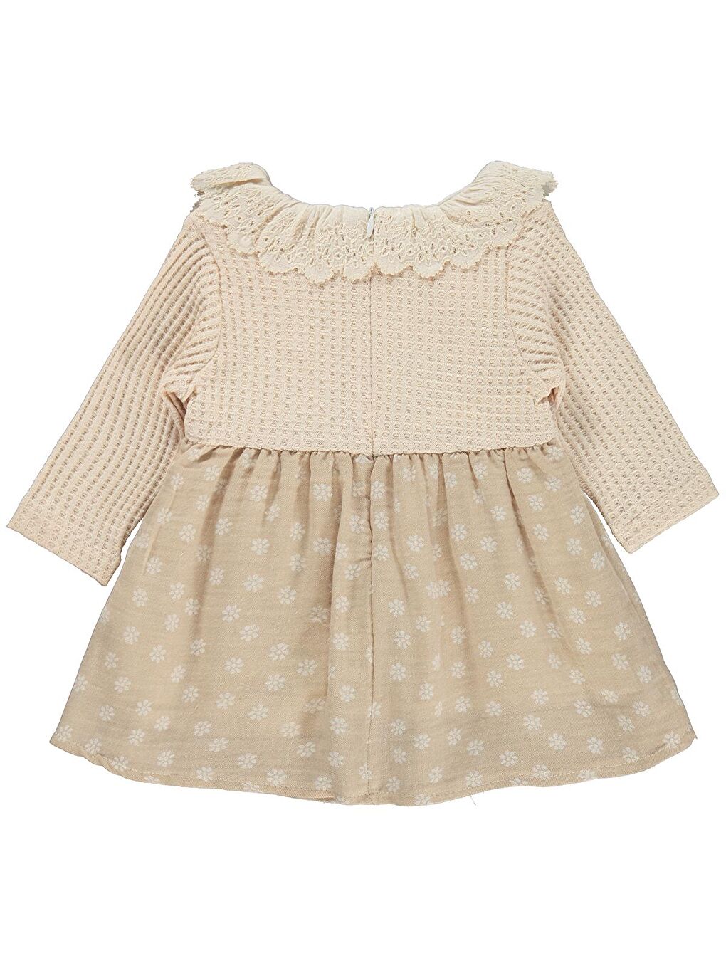 Lüks Süs Bolerolu Bandanalı 6-18 Ay Elbise - Bej 18-24 Ay-1