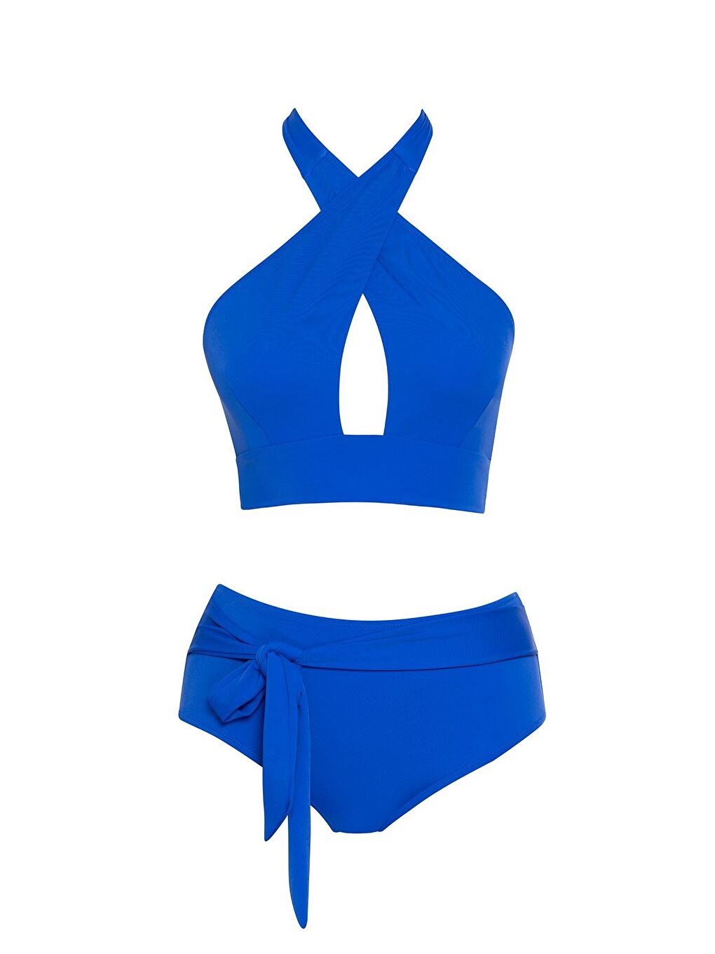 Mavi Çapraz Bikini Takım