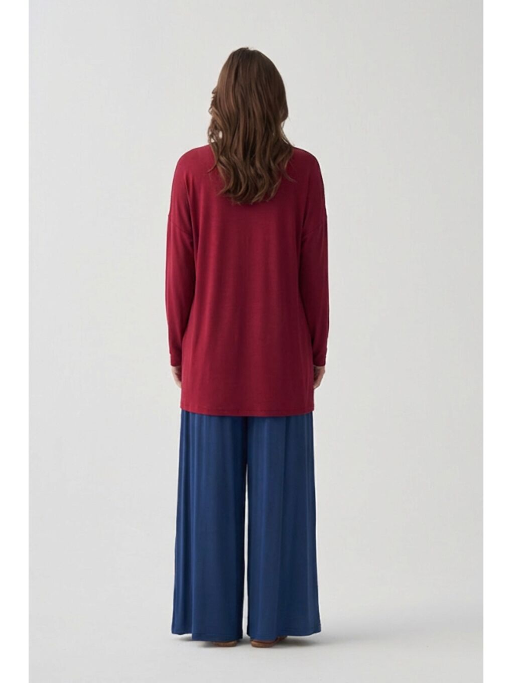 Bordo-Stoper Detaylı Tunik-2