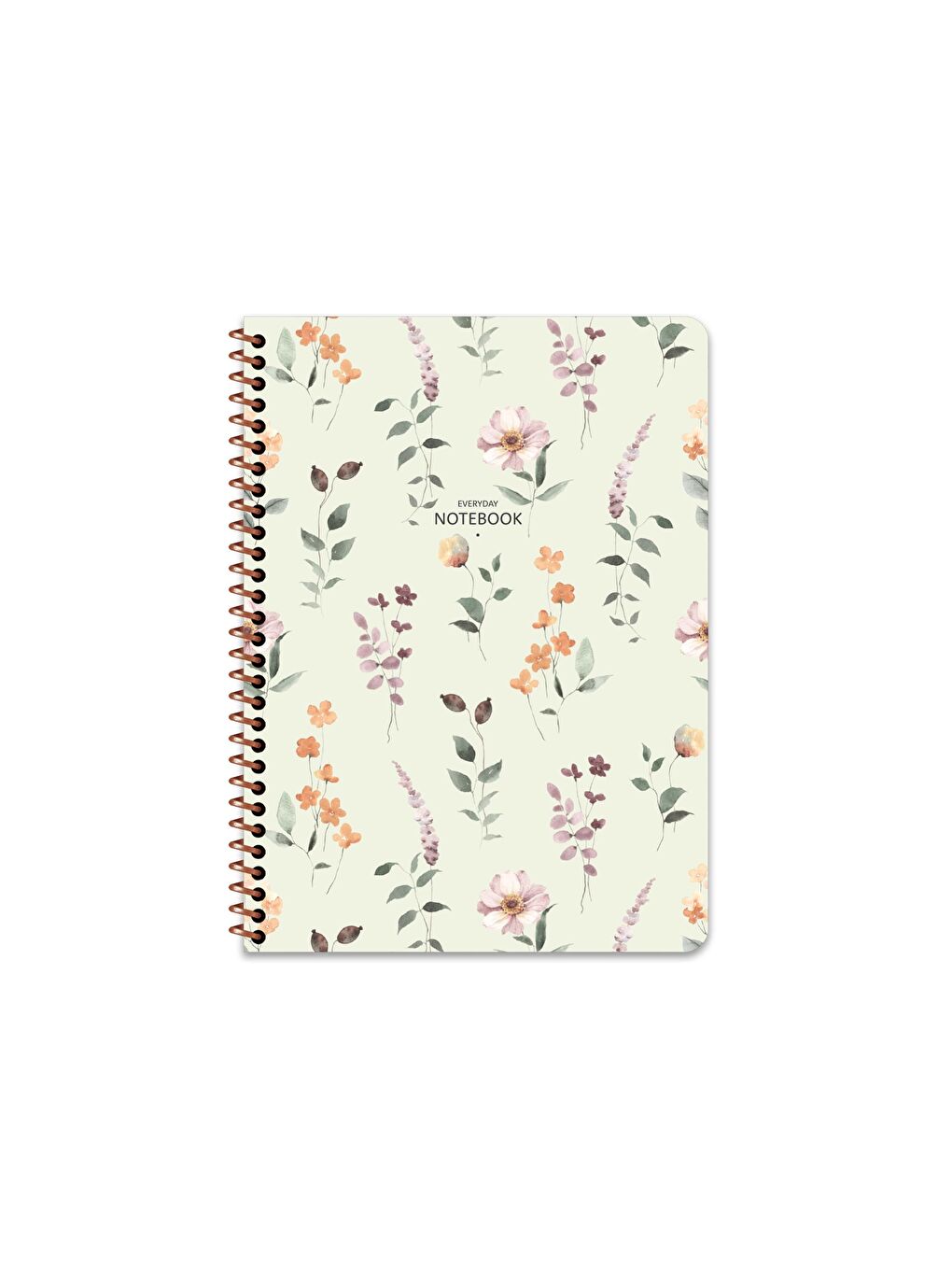 16.5x22.5 Kareli Defter Çiçek - Krem