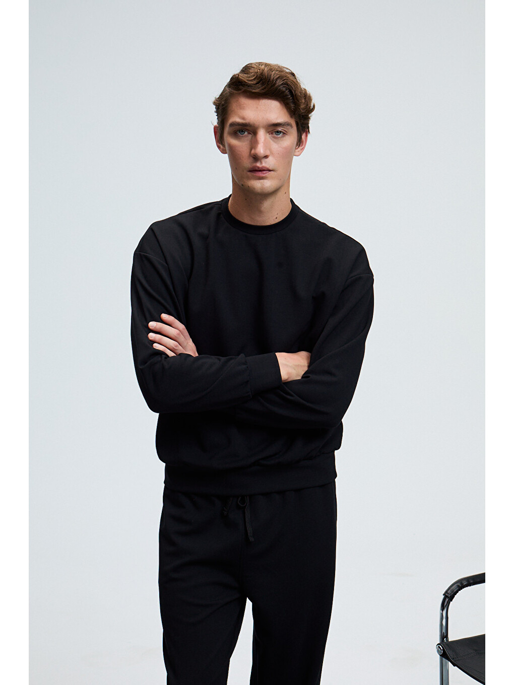 Vıento Erkek Bisiklet Yaka Uzun Kollu Regular Fit Siyah Sweatshirt-6