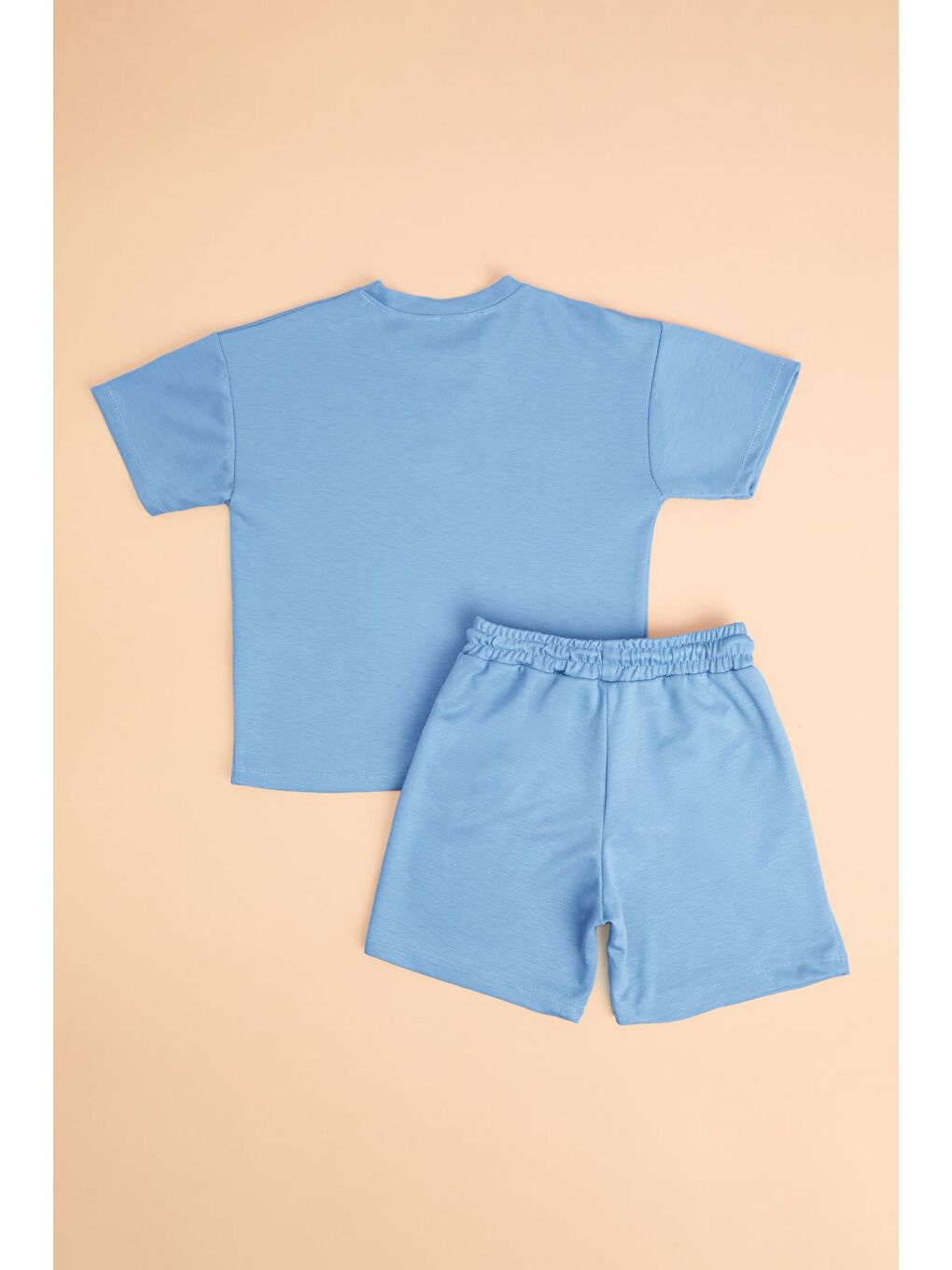 Mavi Kalp Nakışlı Şortlu Kız Çocuk 2 Li Takım-1
