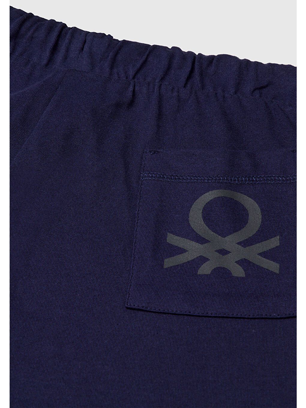 Erkek Çocuk Lacivert Arka Cebi Logo Baskılı Beli İpli Şort-2