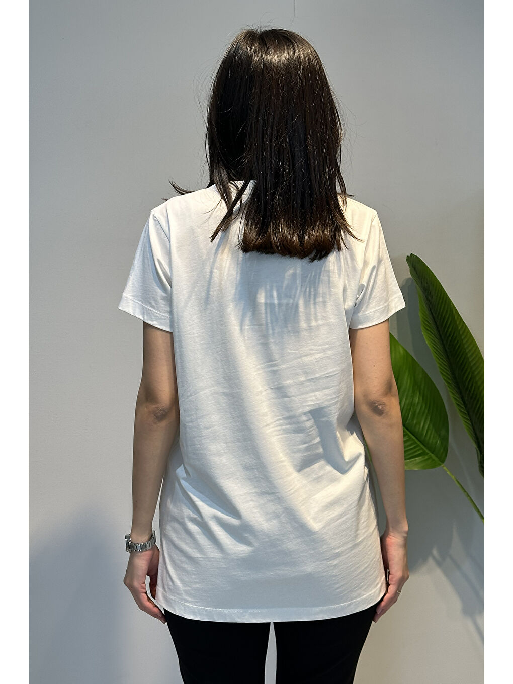 Pamuklu Nakışlı Tshirt Tunik 5360 Ekru-4