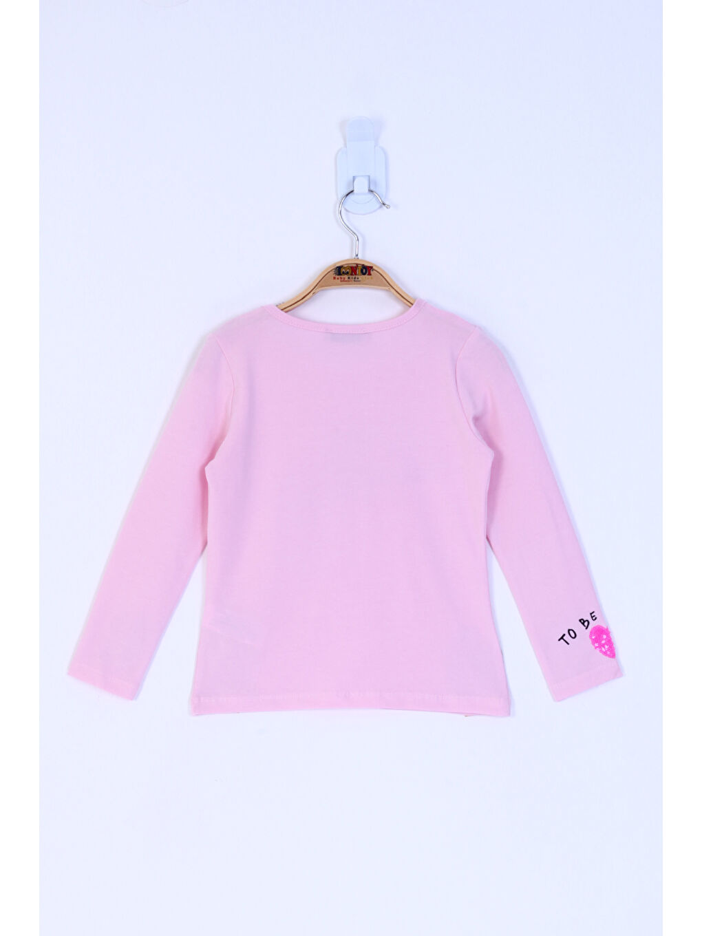 Pembe Kız Çocuk Pul İşlemeli Sweatshirt-1