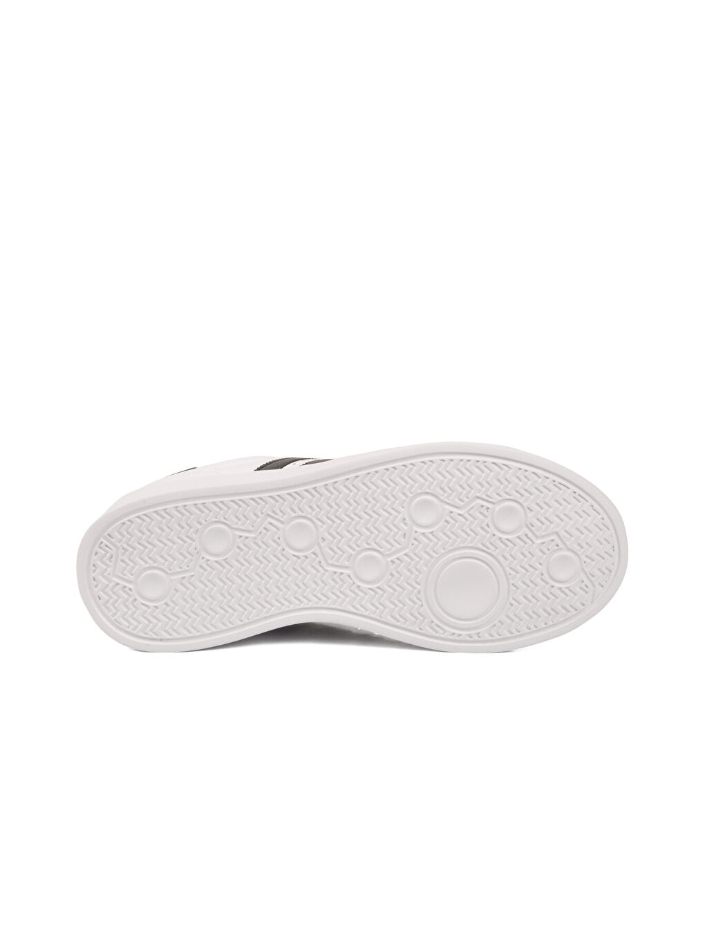 Beyaz Siyah Bağcıklı Cilt Hafif Unisex Spor Ayakkabı Senti G-4