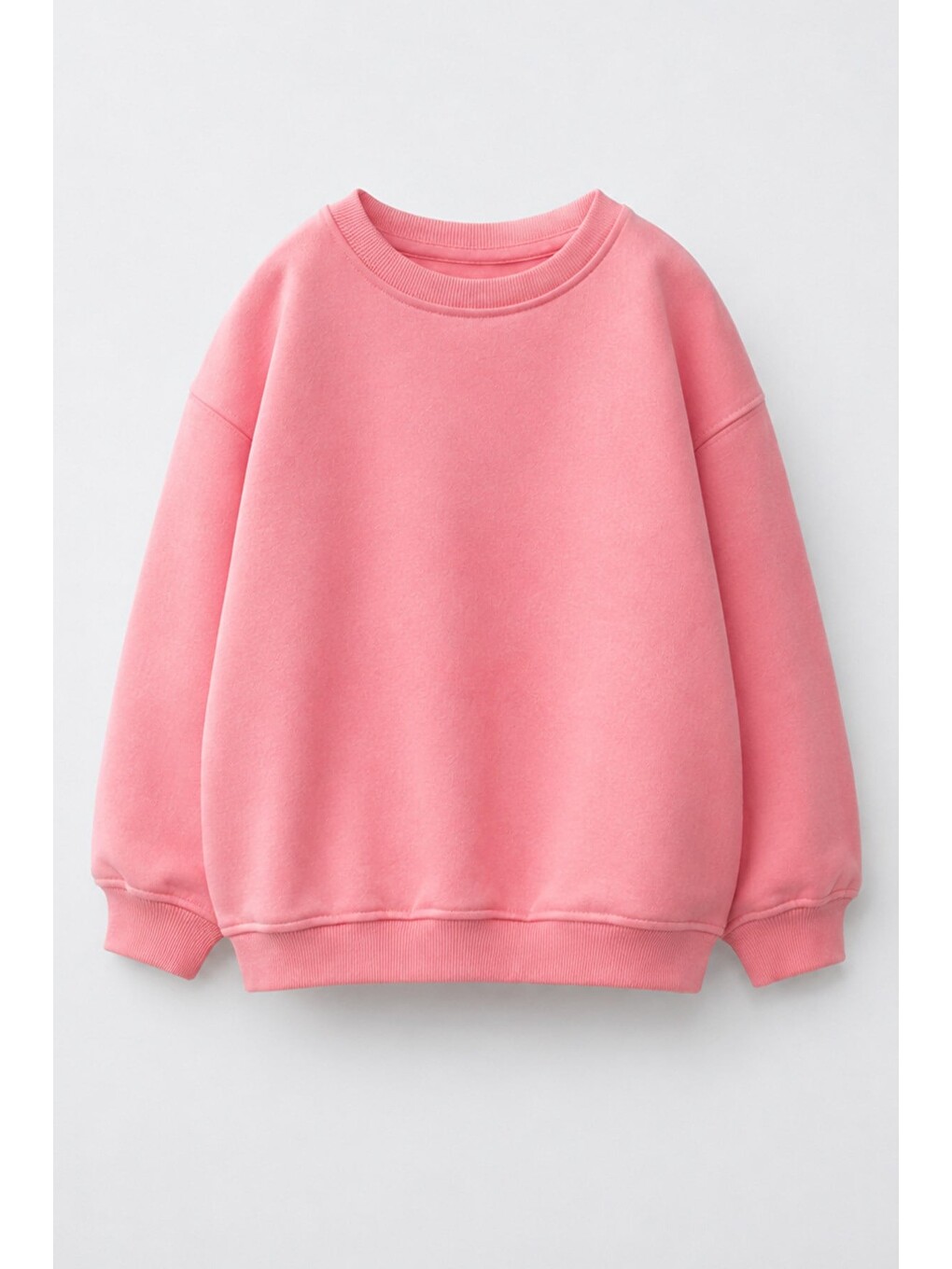 Pembe Unisex Çocuk 3 İplik Kumaş Pamuklu Sırt Baskılı Sweatshirt-2