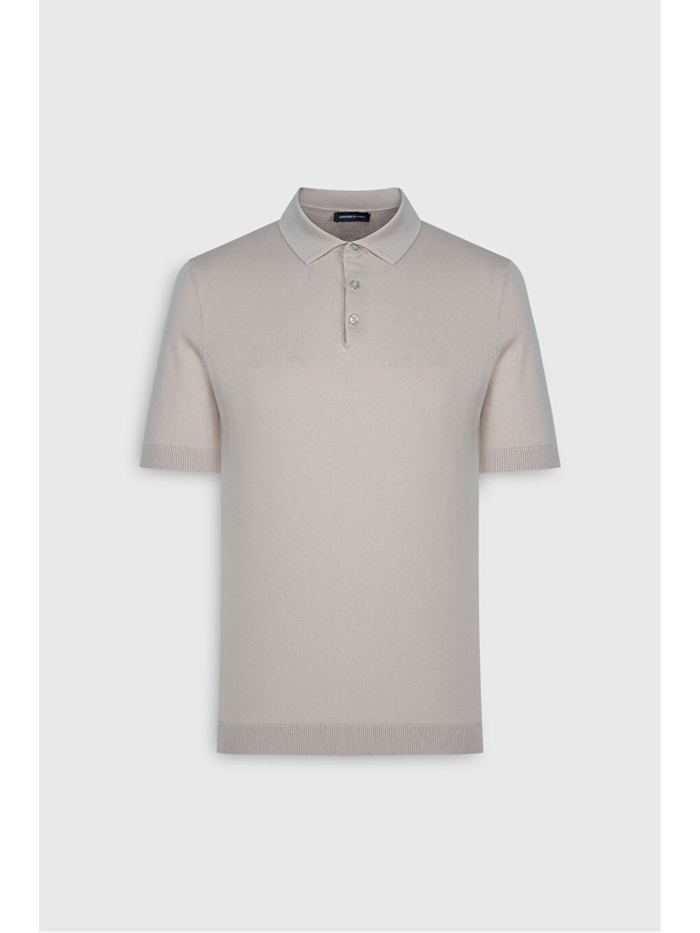 Erkek Bej Standart Fit Normal Kesim %100 Pamuk Polo Yaka Triko Tişört-6