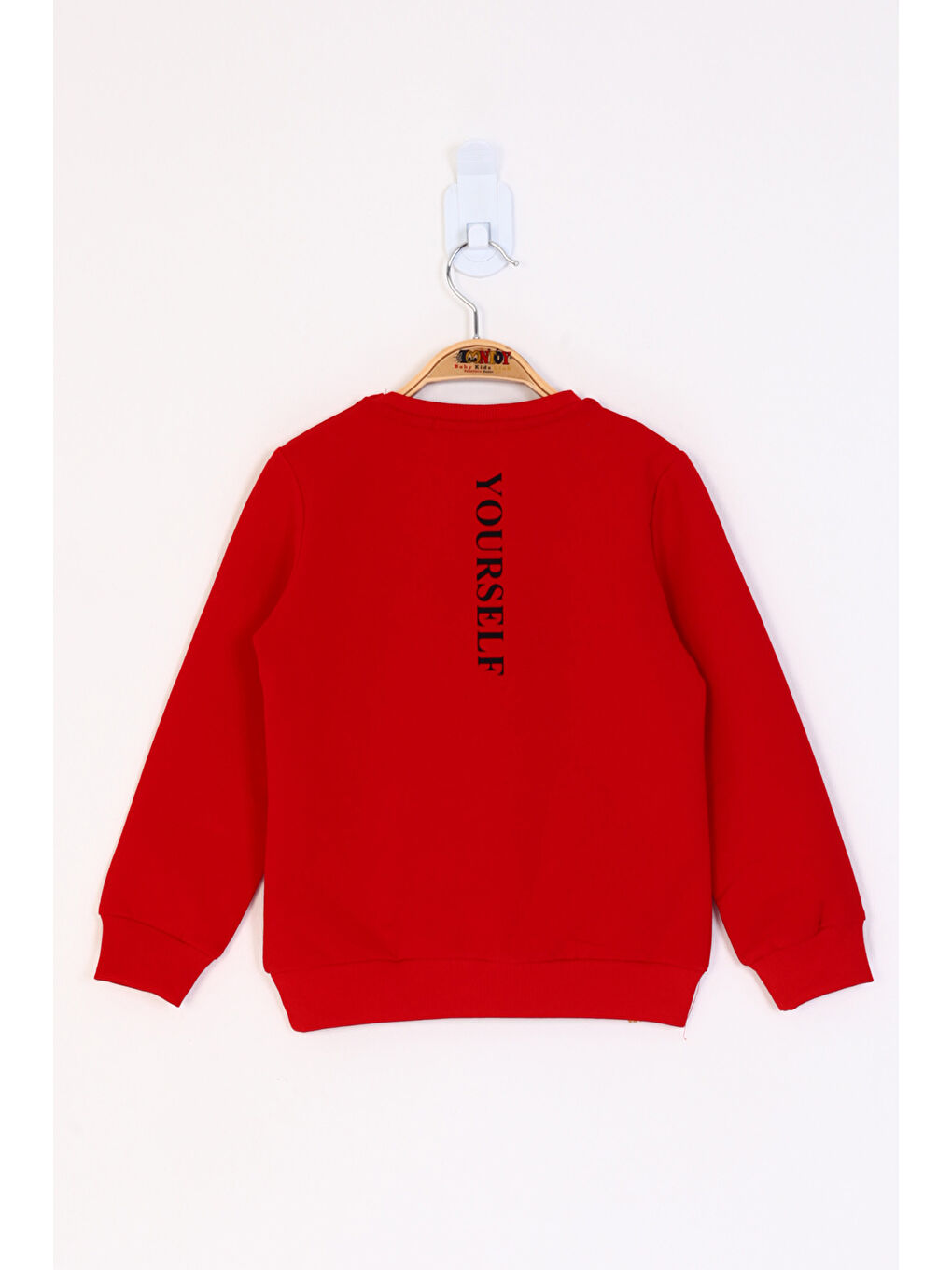 Kırmızı Kız Çocuk Be Yourself Baskılı Sweatshirt-1