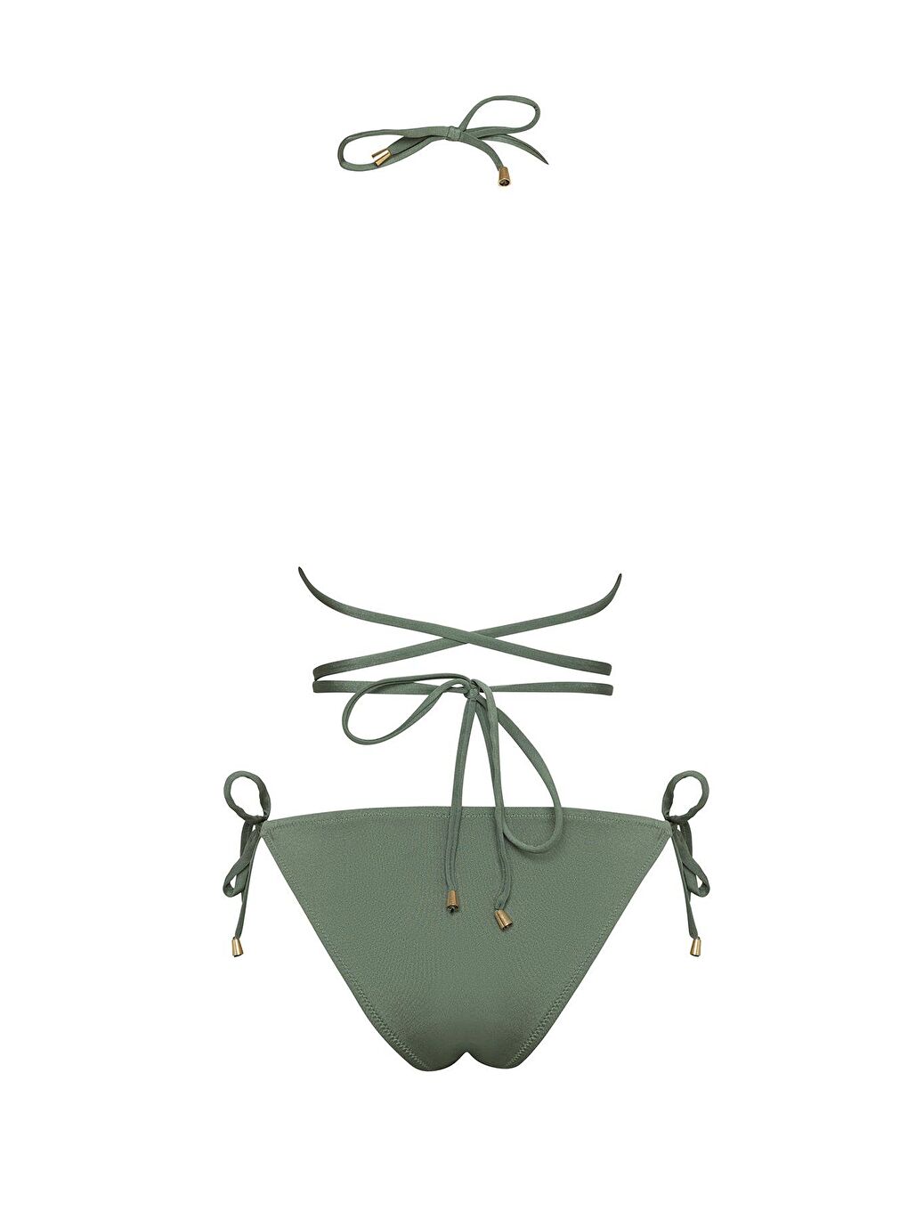 Petrol Brezilya Üçgen İpli Bikini Takım-1