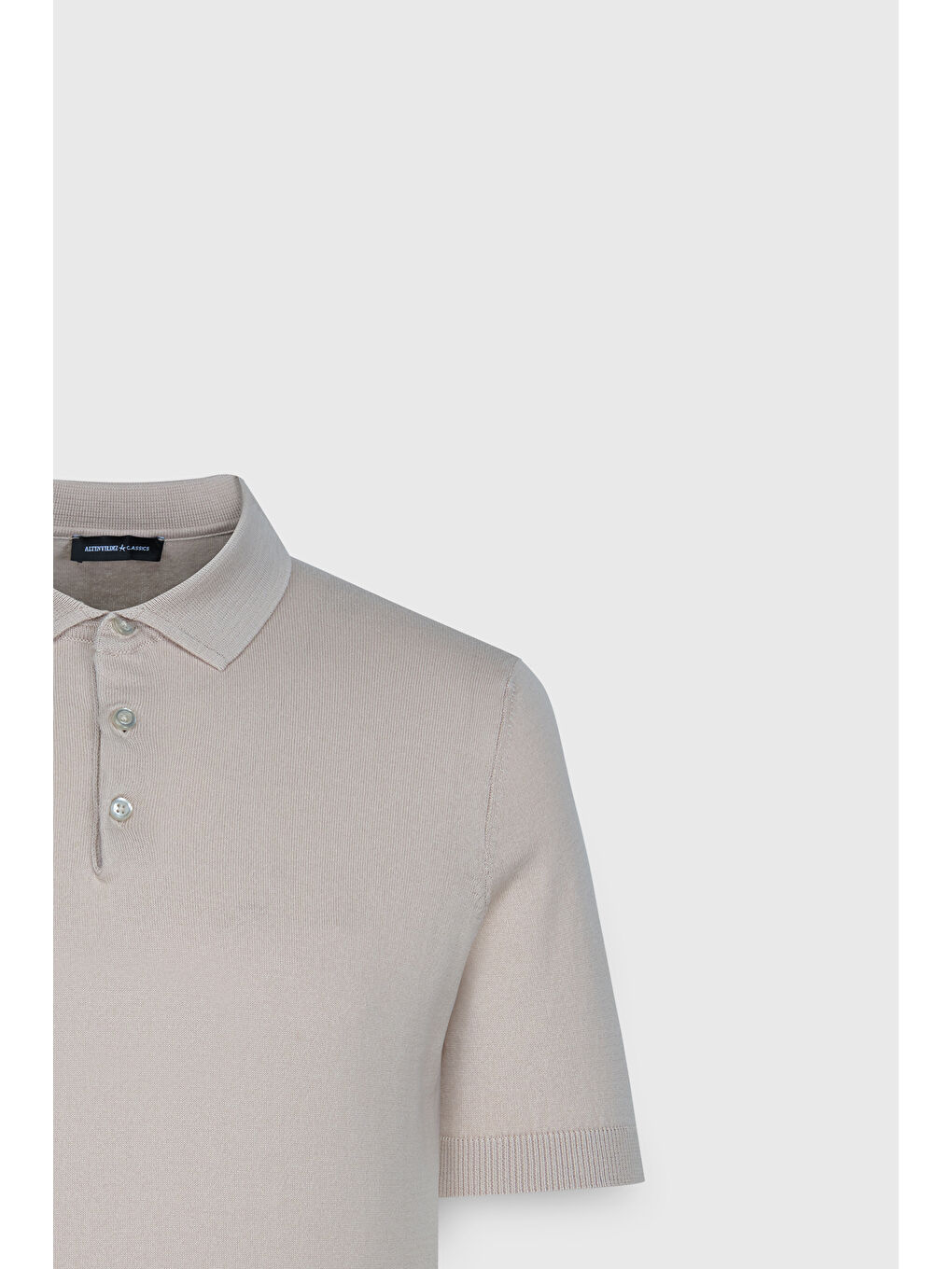 Erkek Bej Standart Fit Normal Kesim %100 Pamuk Polo Yaka Triko Tişört-7