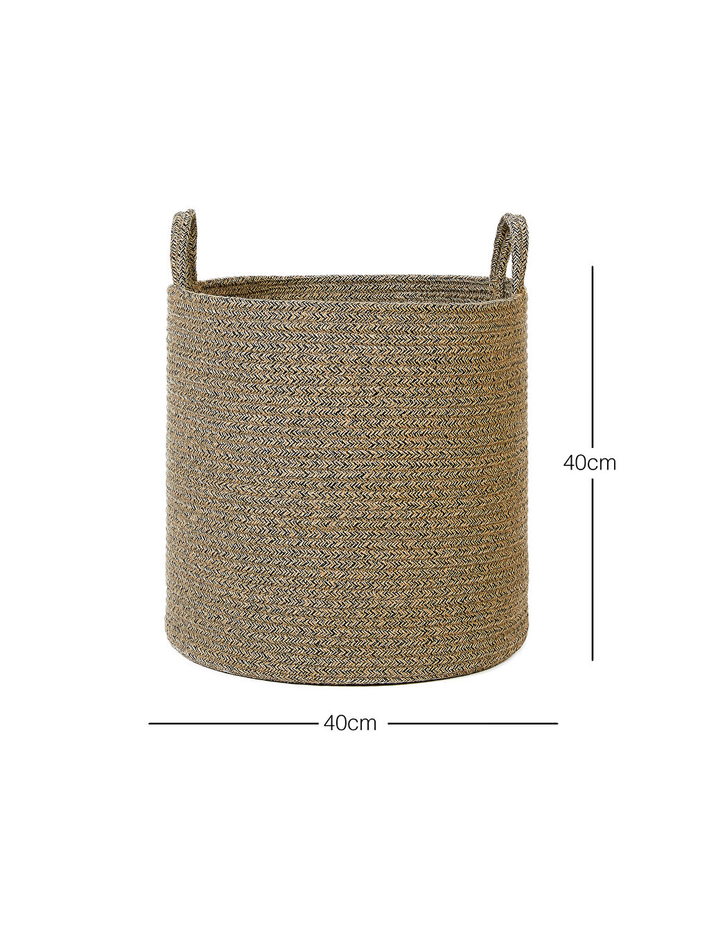 Siyah Kırçıllı Jüt Halat Sepet 40 x 40 cm-2