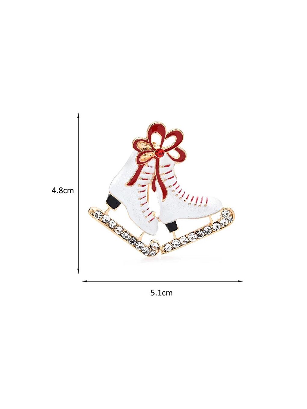 Sarı Yılbaşı Buz Pateni Yaka İğnesi Broş-4